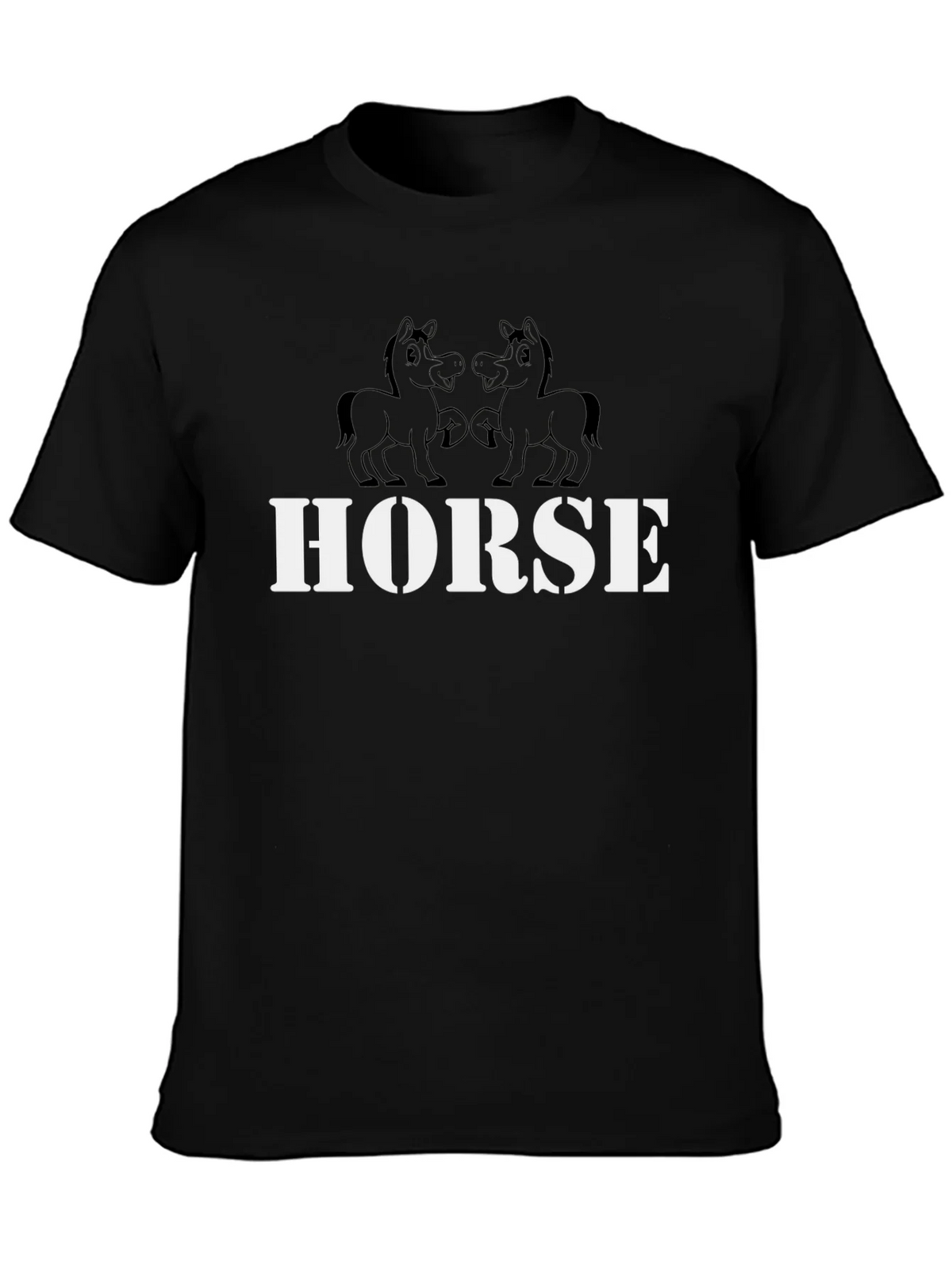 Horse Graphic Tee - Black Cotton T-Shirt product image 3