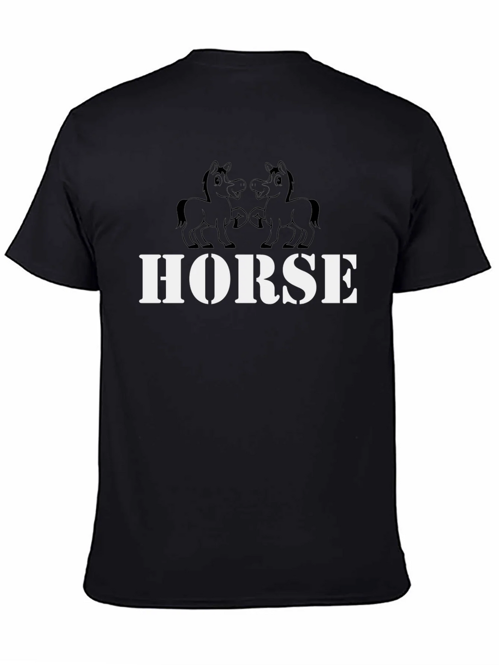 Horse Graphic Tee - Black Cotton T-Shirt product image 4