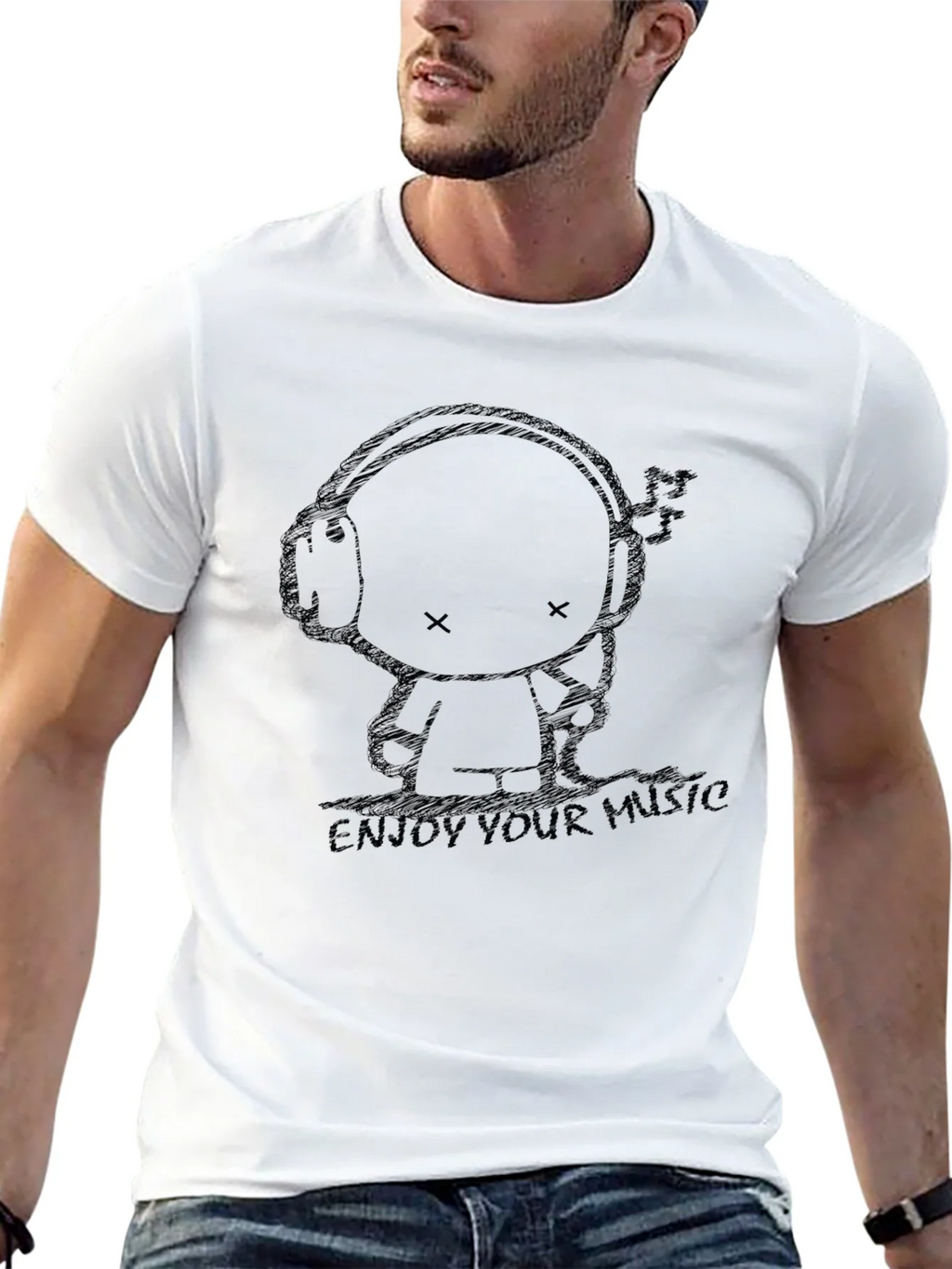 Enjoy Your Music Black Graphic Tee product image 12