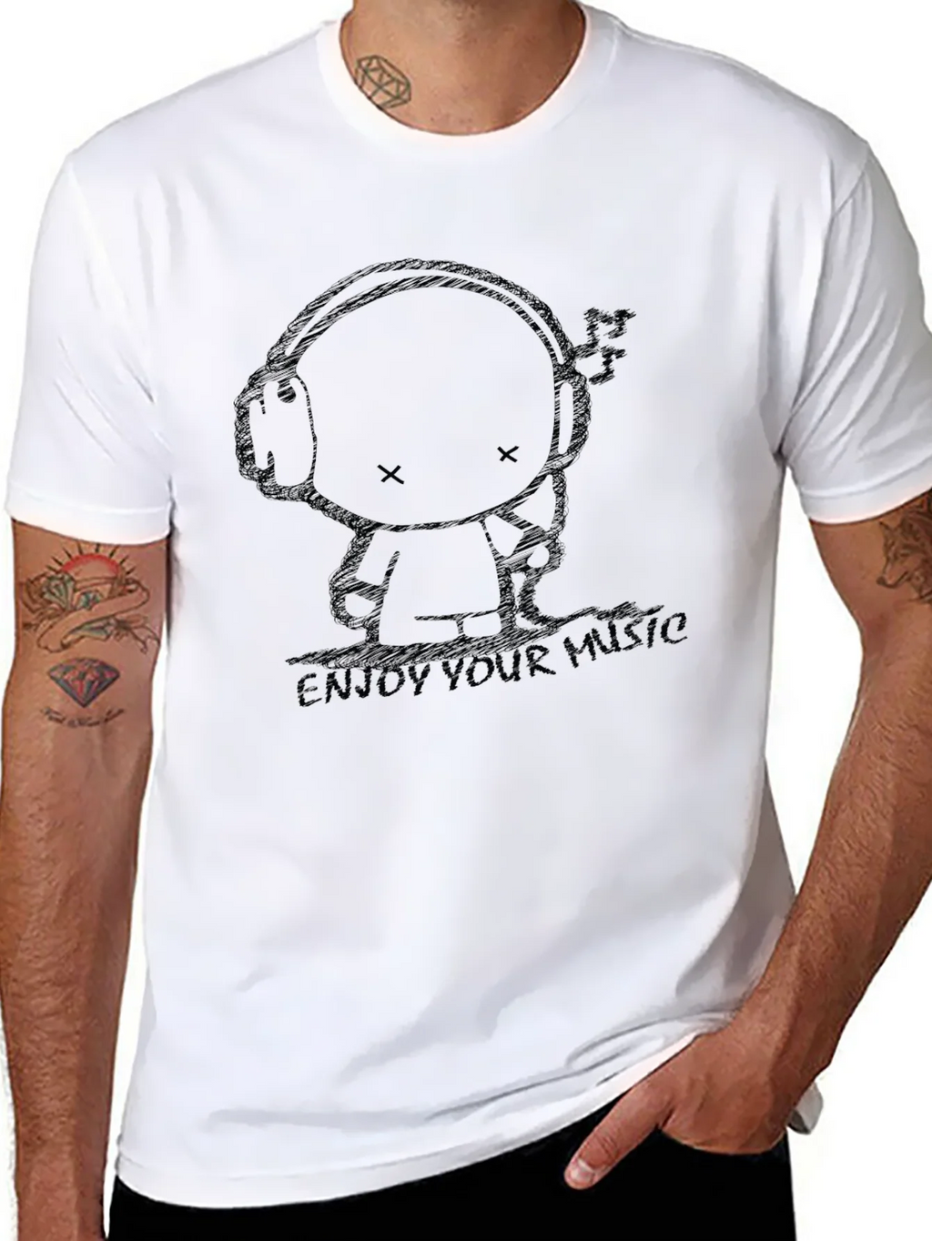 Enjoy Your Music Black Graphic Tee product image 7