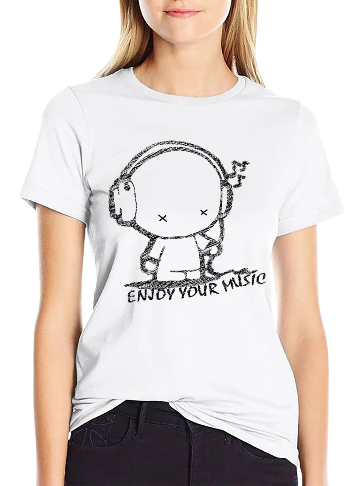 Enjoy Your Music Black Graphic Tee product image 8