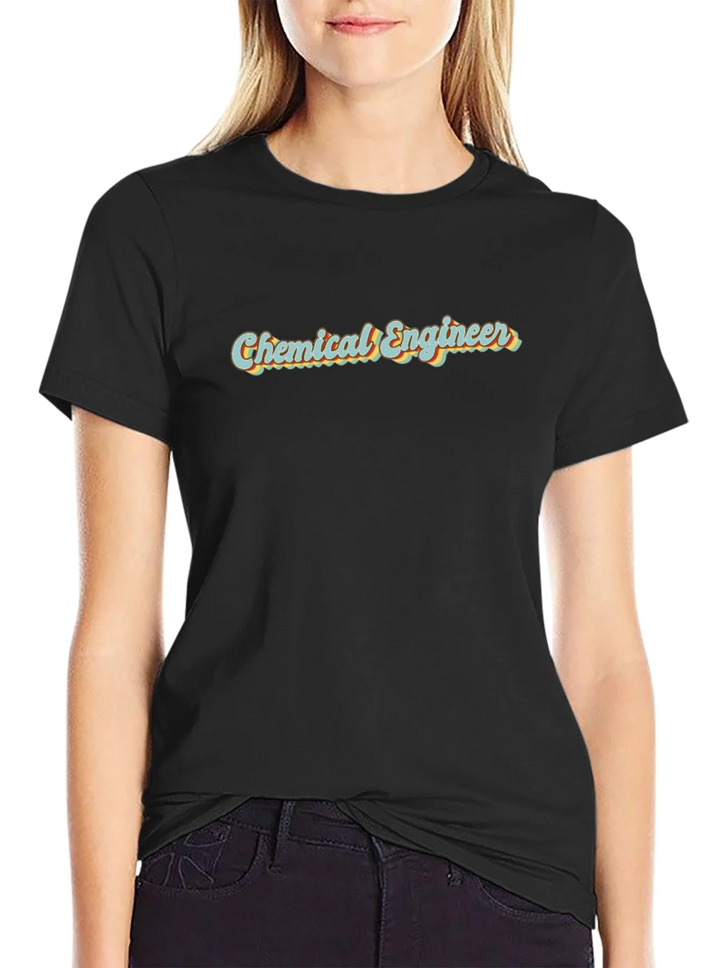 Chemical Engineer Retro T-Shirt - Black Cotton Tee product image 1