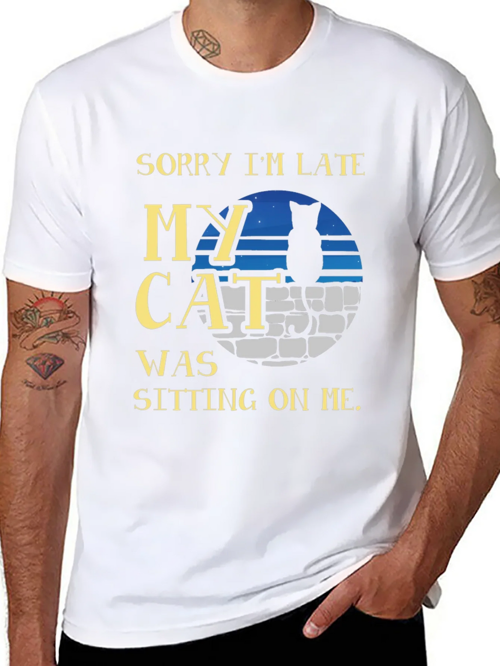 Sorry Im Late My Cat T-Shirt - Unisex Tee product image 5