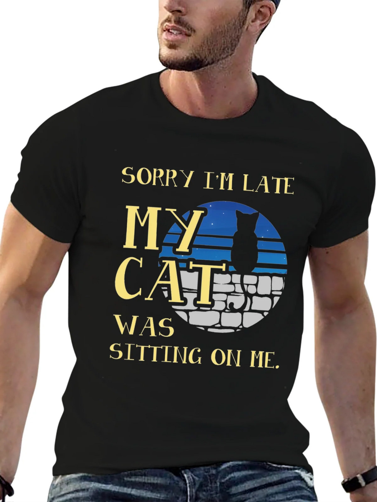 Sorry Im Late My Cat T-Shirt - Unisex Tee product image 4