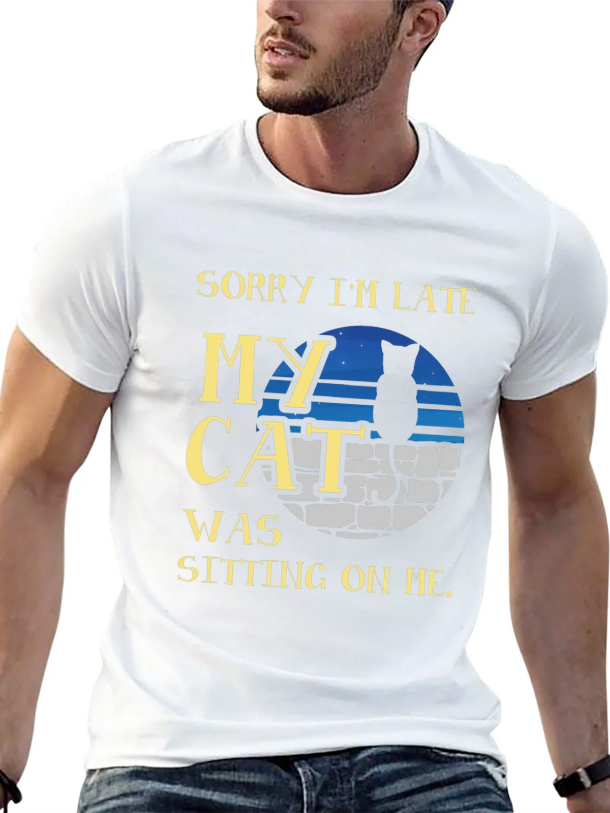 Sorry Im Late My Cat T-Shirt - Unisex Tee product image 10