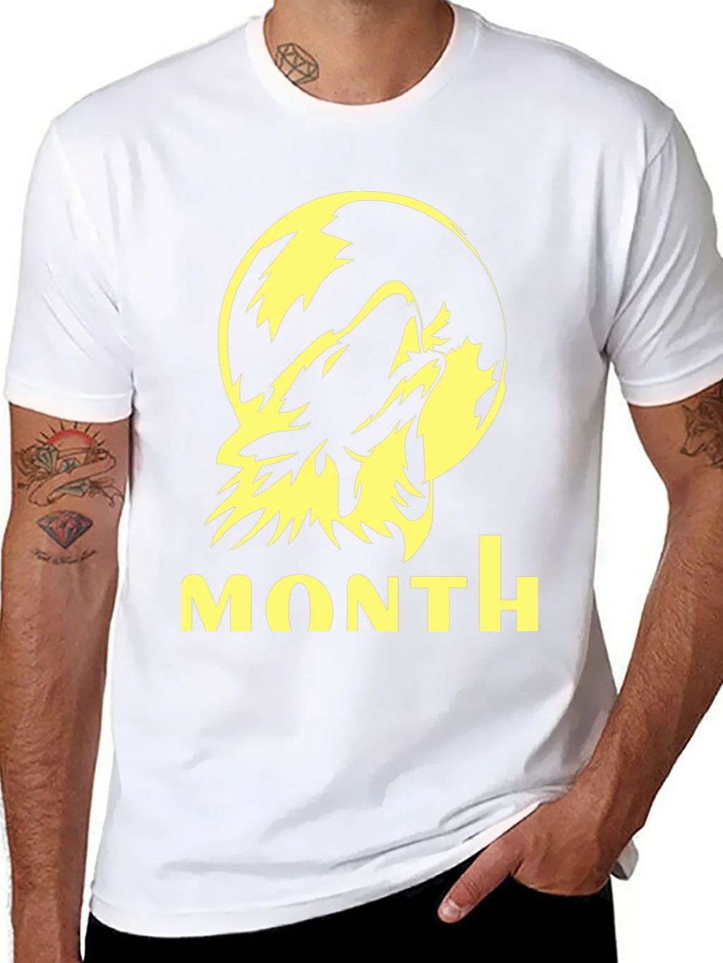Wolf Howling at Moon Graphic Tee - Black product image 6