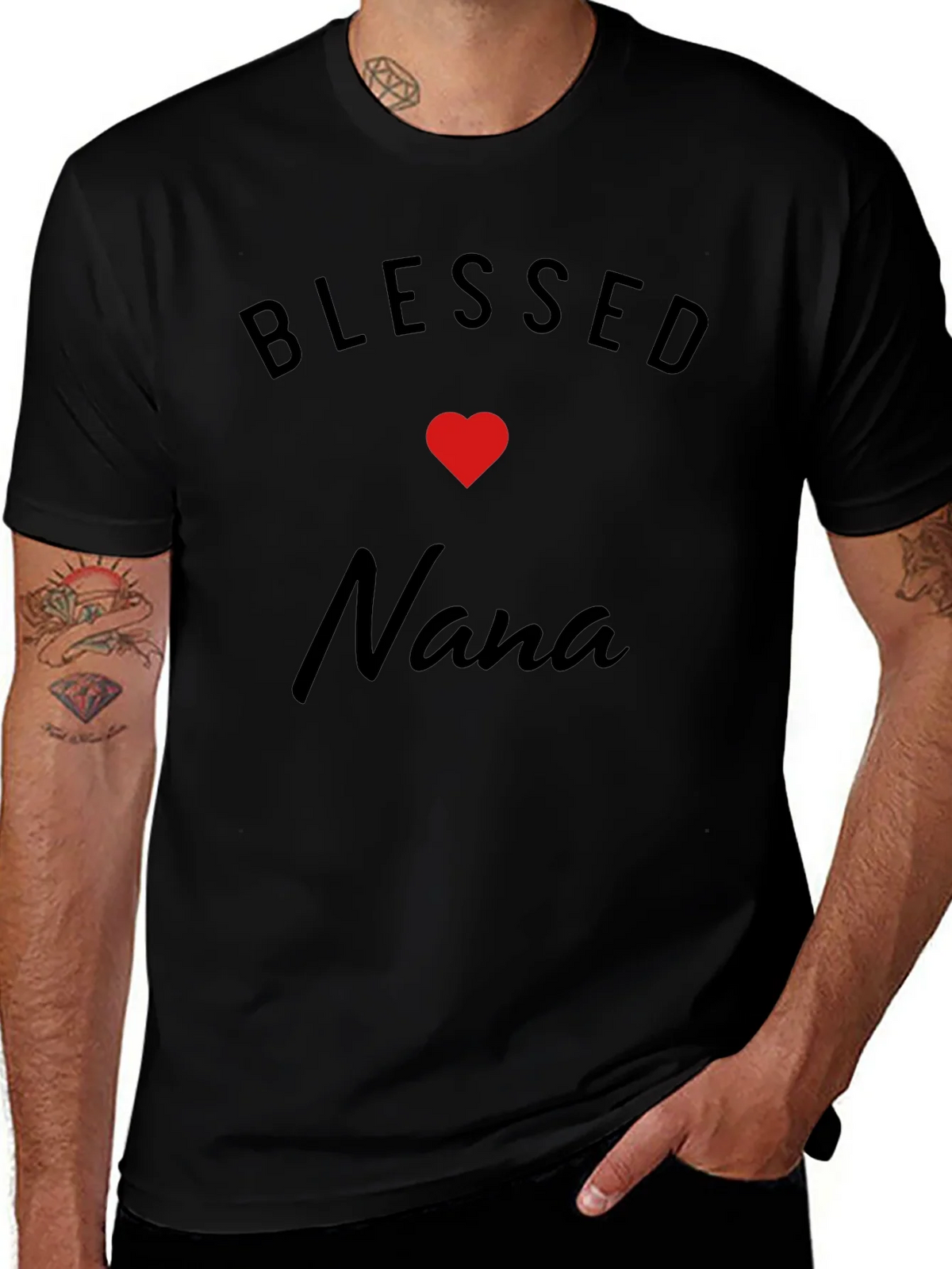 Blessed Nana T-Shirt - Black Cotton Blend product image 1