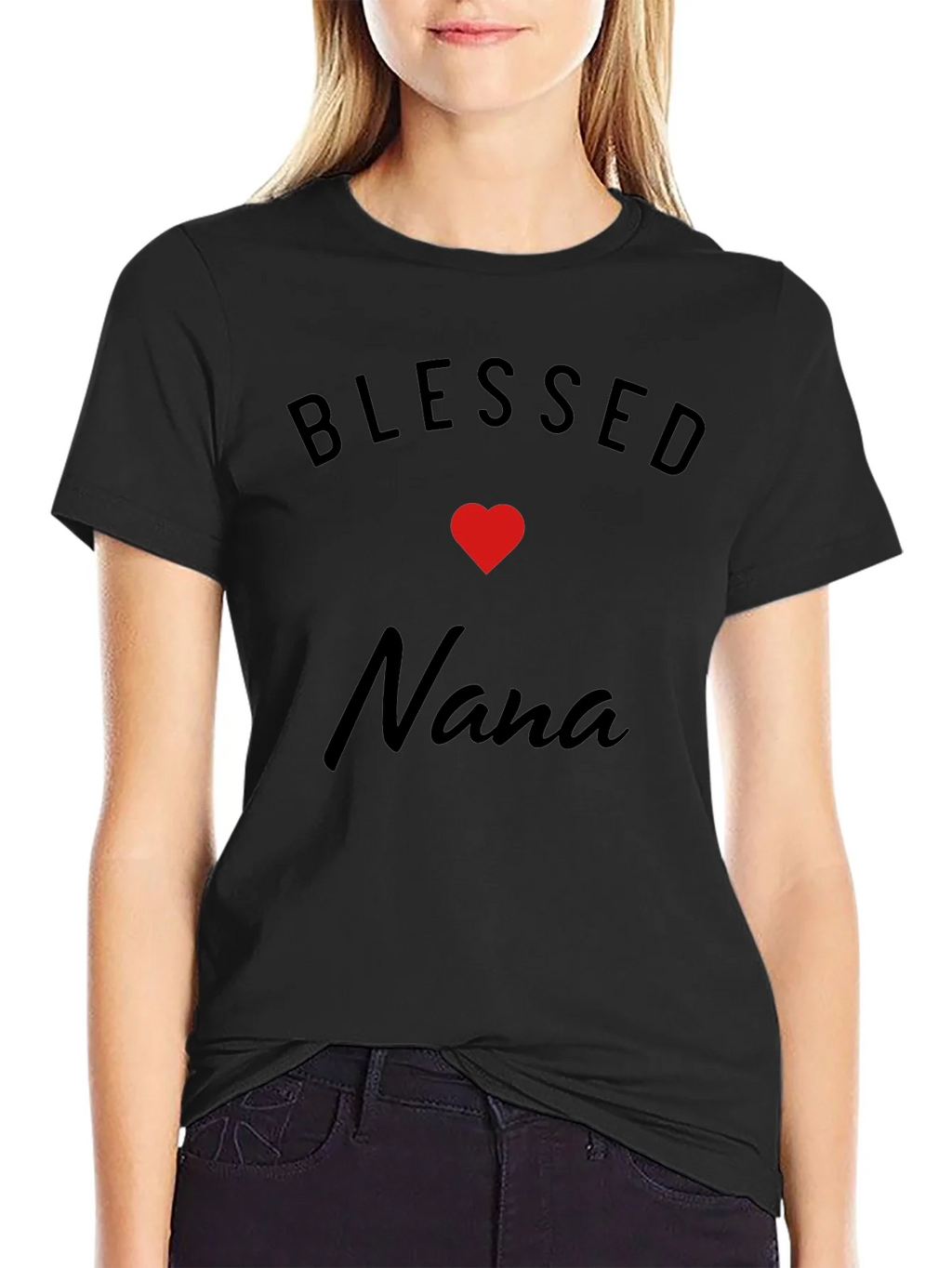 Blessed Nana T-Shirt - Black Cotton Blend product image 2