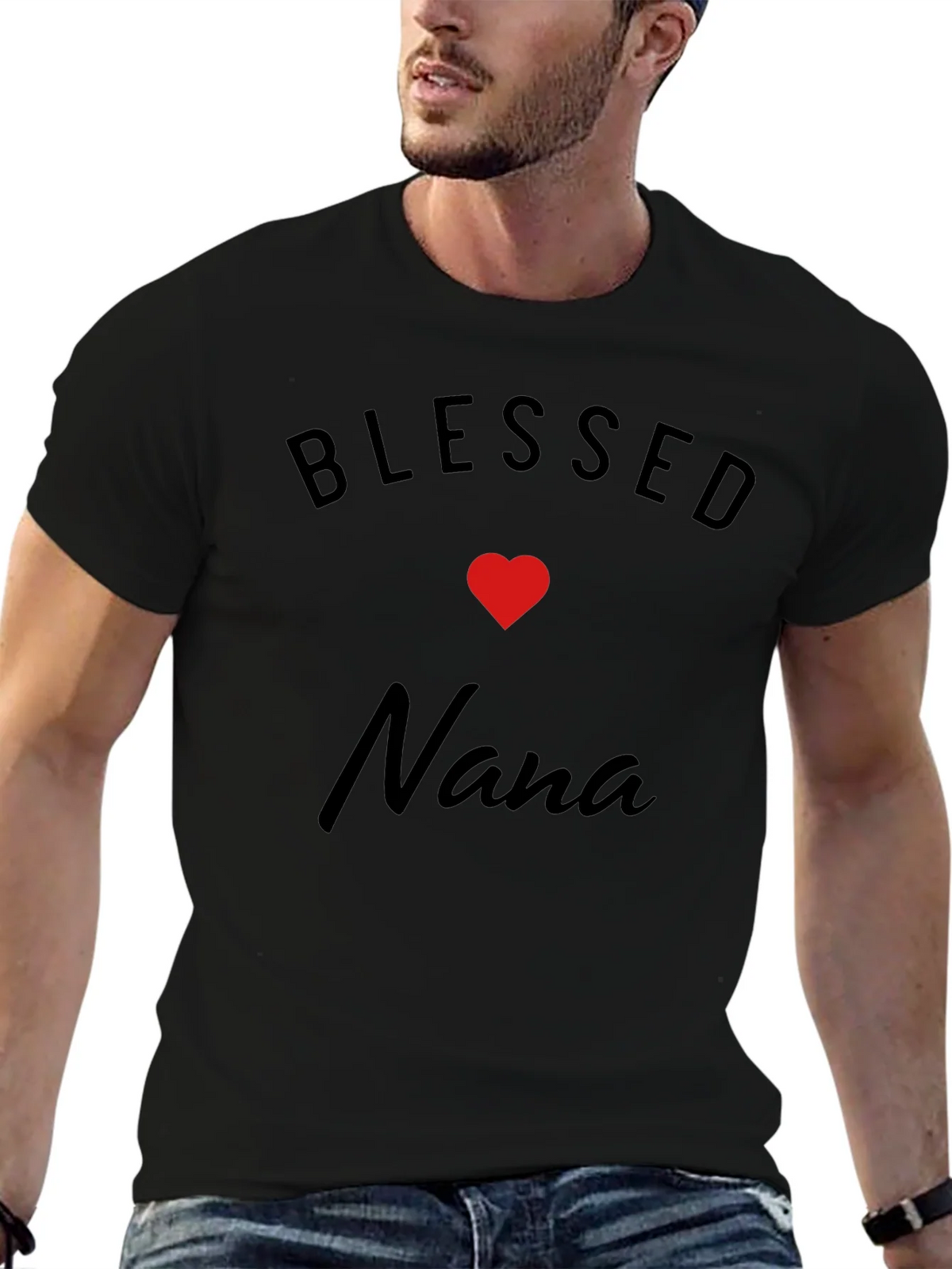 Blessed Nana T-Shirt - Black Cotton Blend product image 6