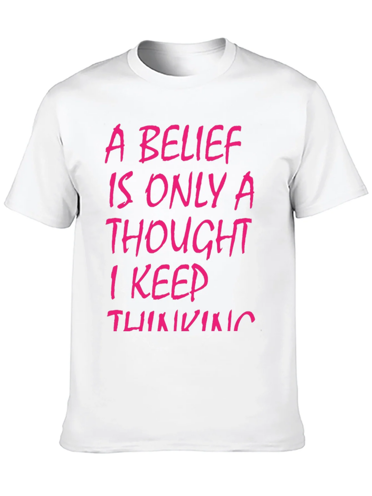 Belief Thought T-Shirt - Black with Pink Text product image 6