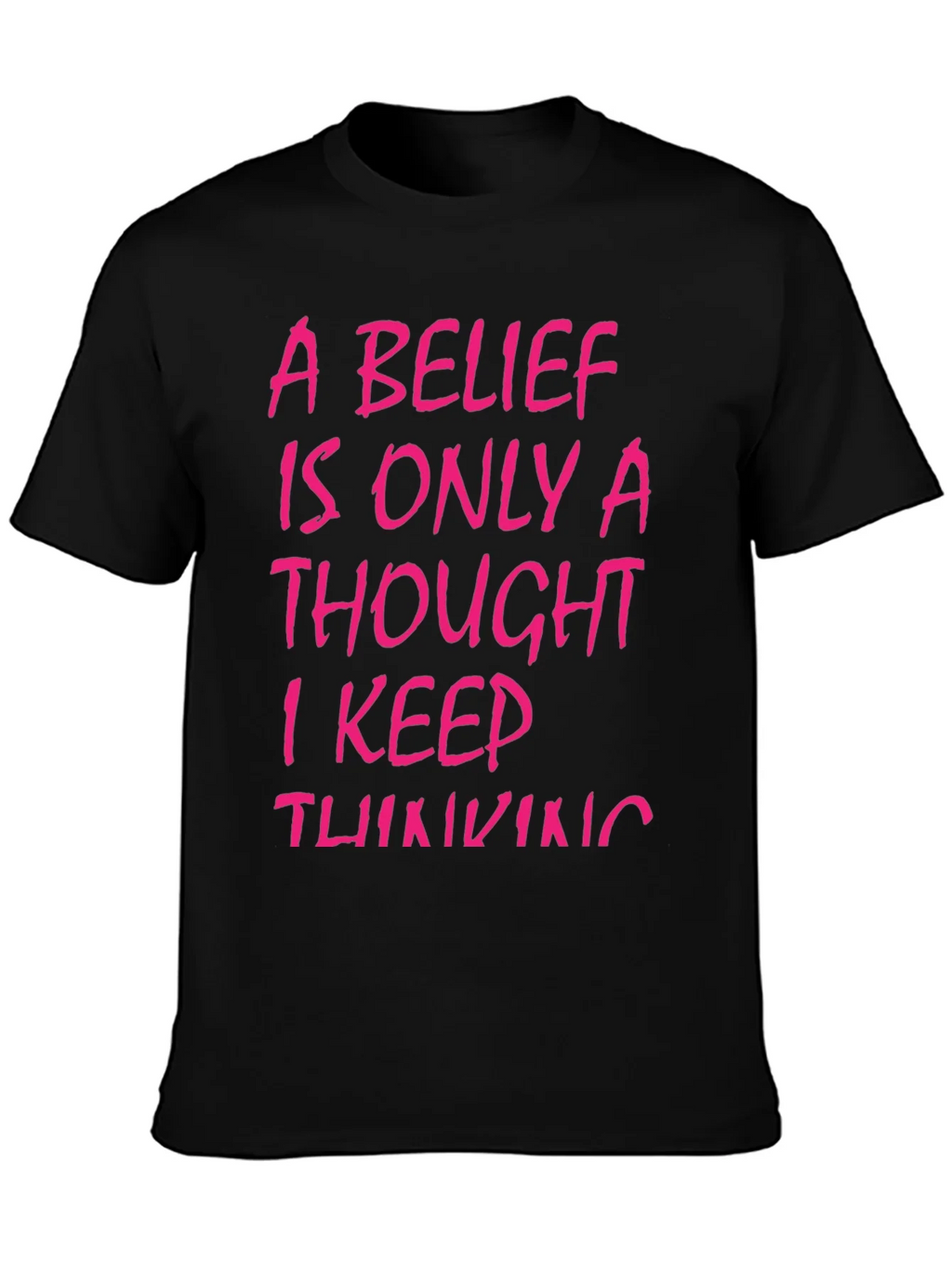 Belief Thought T-Shirt - Black with Pink Text product image 3