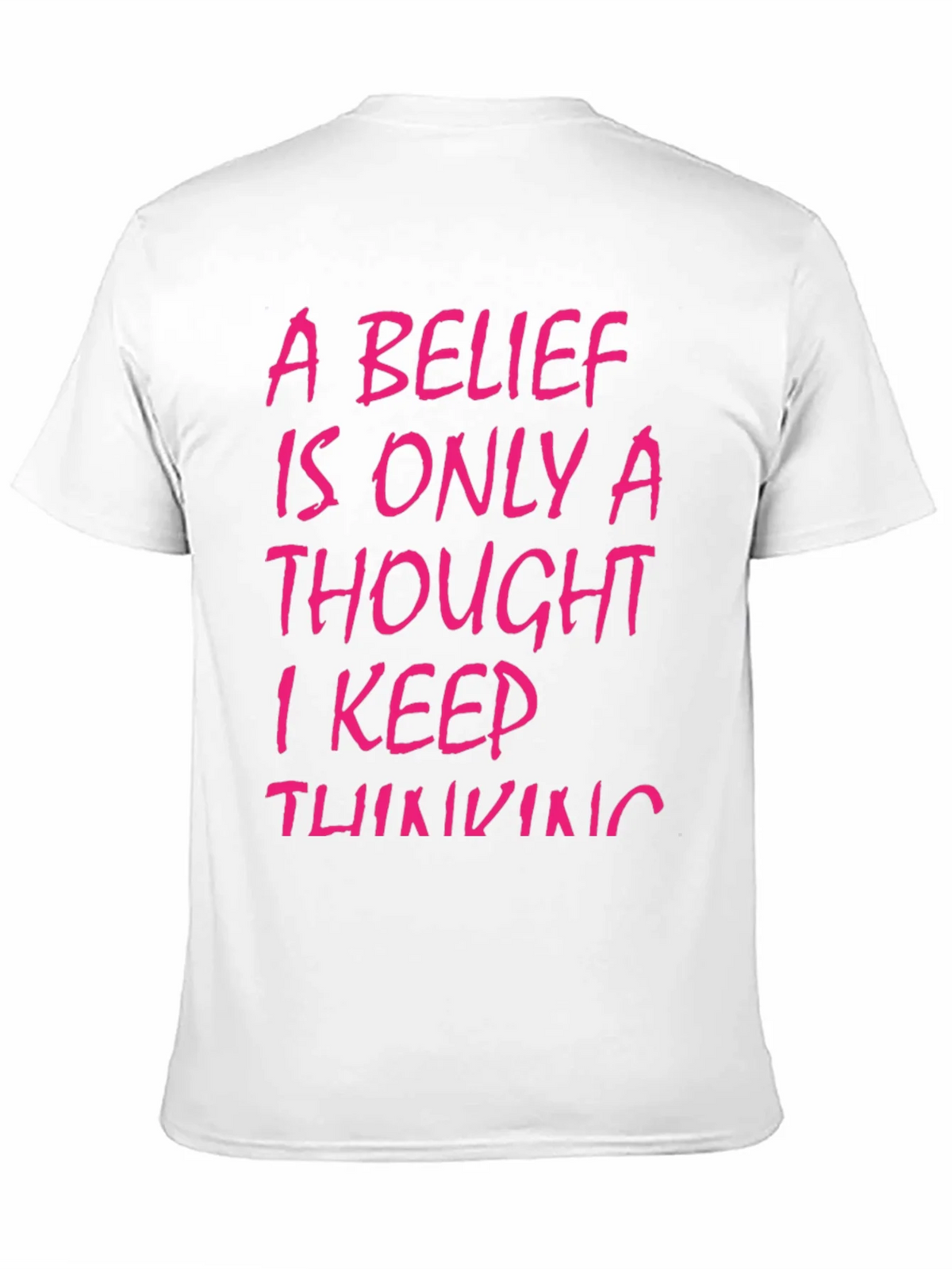 Belief Thought T-Shirt - Black with Pink Text product image 7