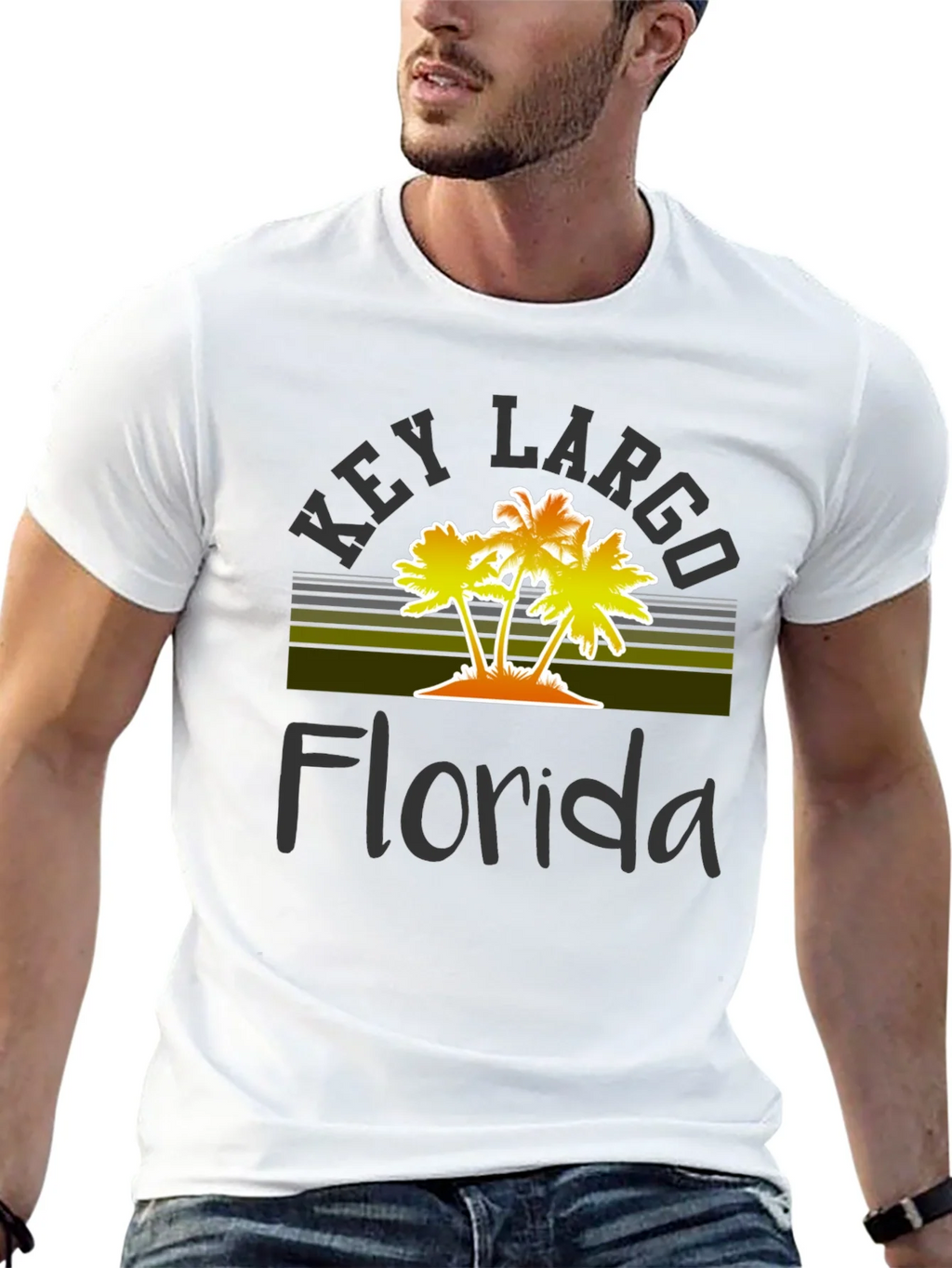 Key Largo Florida Palm Tree Graphic T-Shirt product image 12