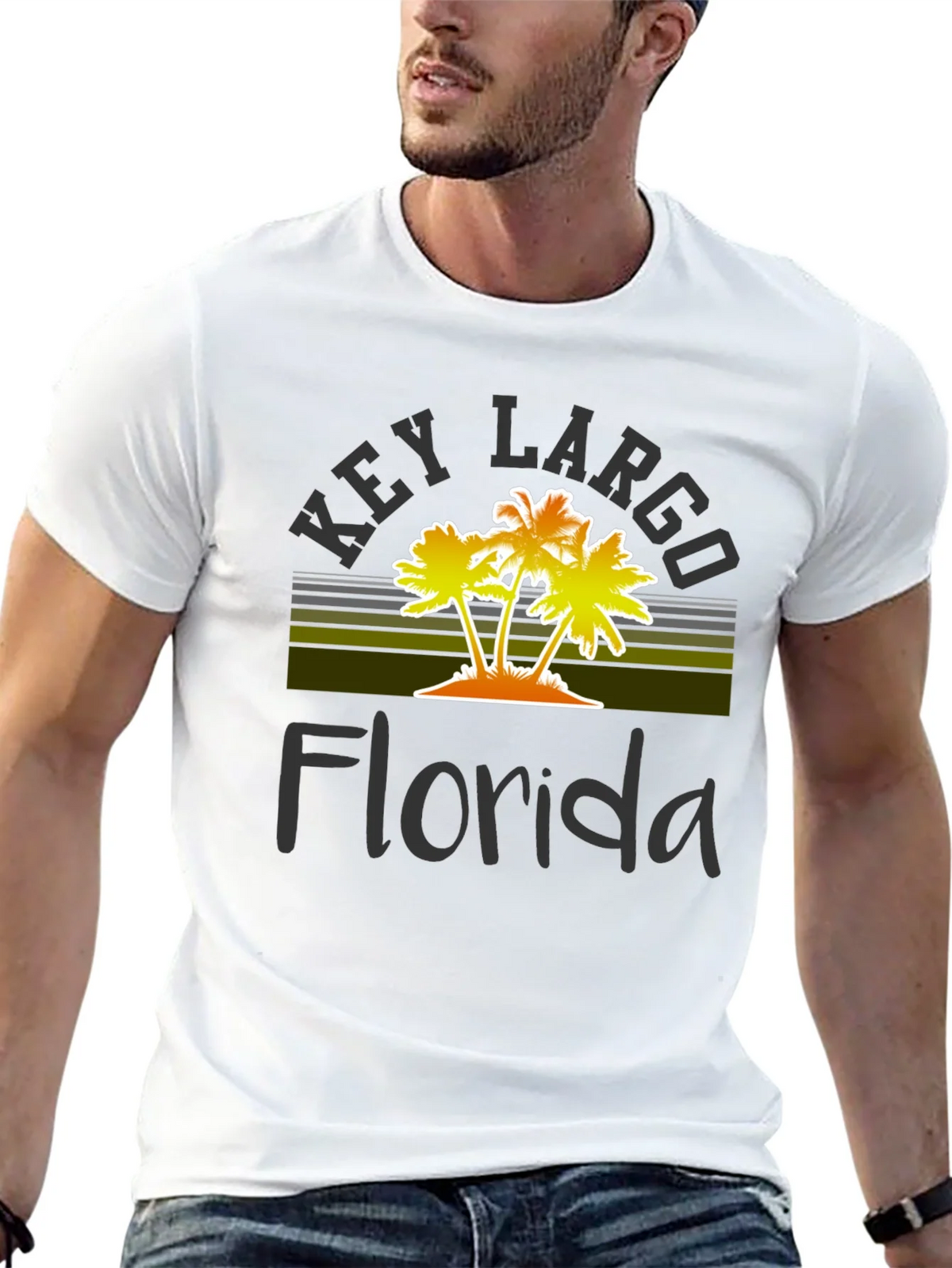Key Largo Florida Palm Tree Graphic T-Shirt product image 12