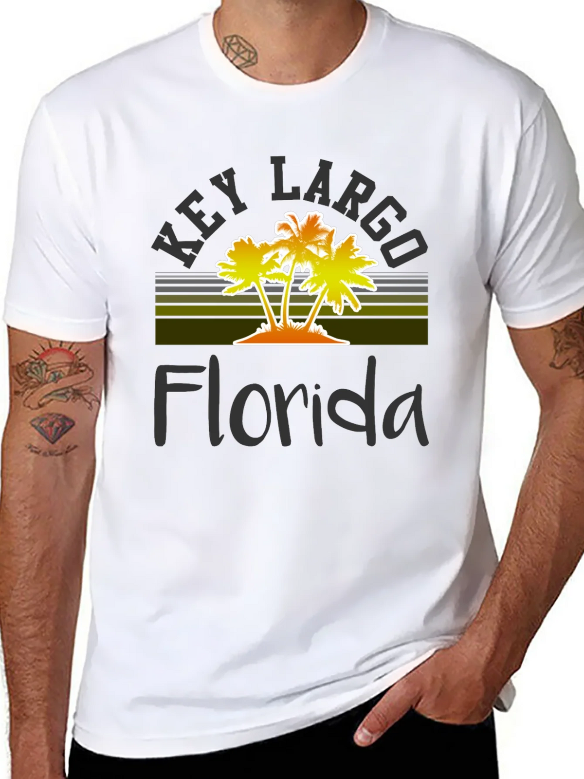 Key Largo Florida Palm Tree Graphic T-Shirt product image 7
