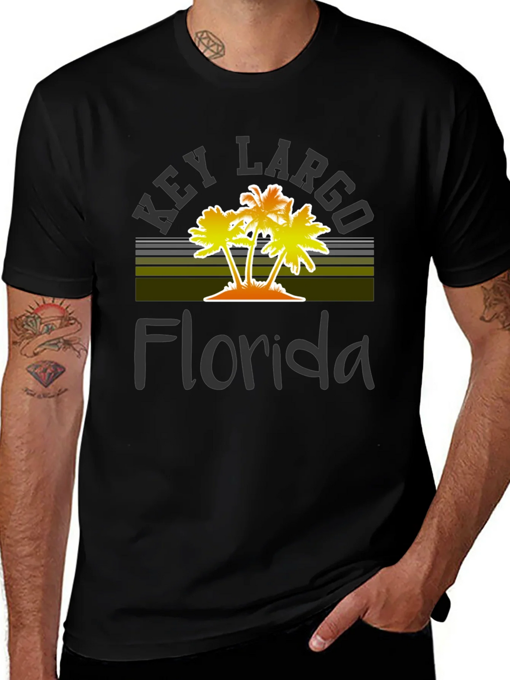 Key Largo Florida Palm Tree Graphic T-Shirt product image 1