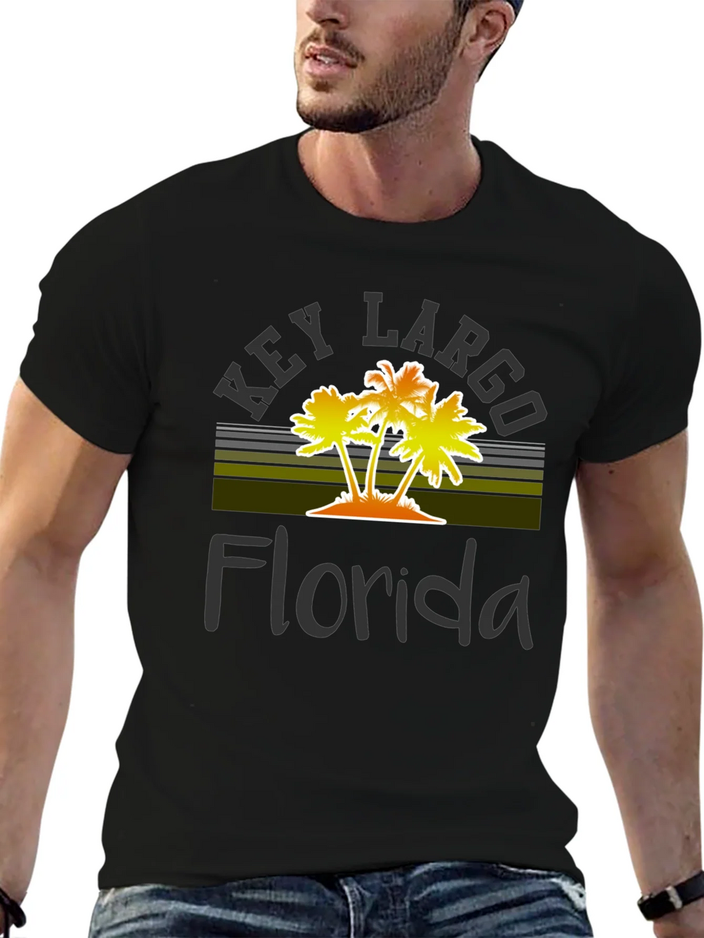 Key Largo Florida Palm Tree Graphic T-Shirt product image 6