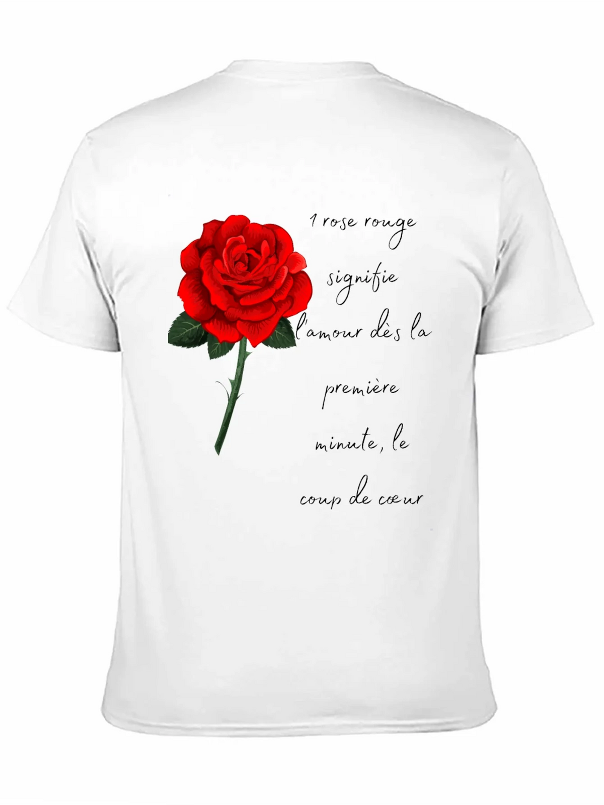 Red Rose Love Graphic Black T-Shirt product image 7
