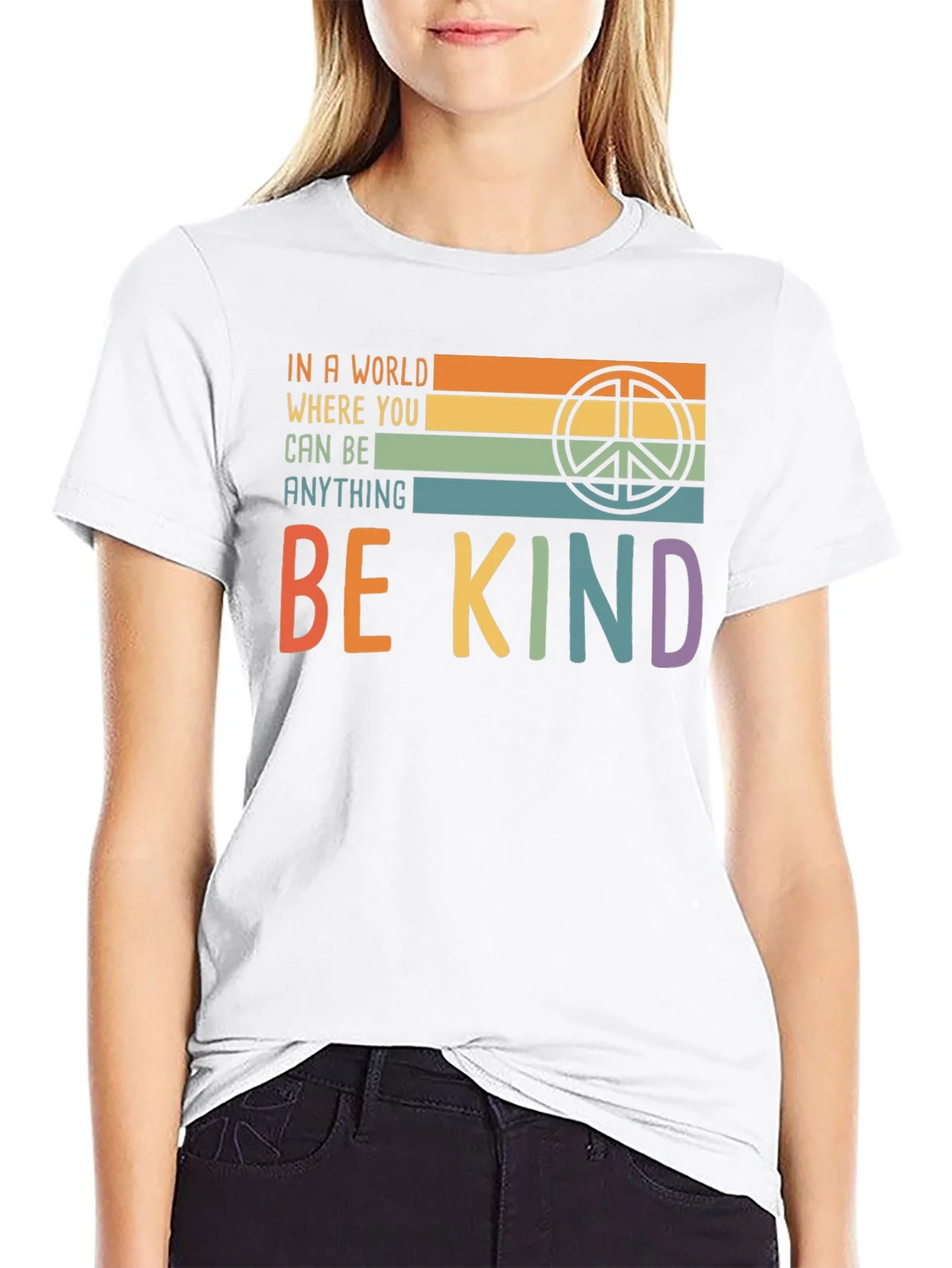 Be Kind T-Shirt with Retro Peace Symbol product image 8