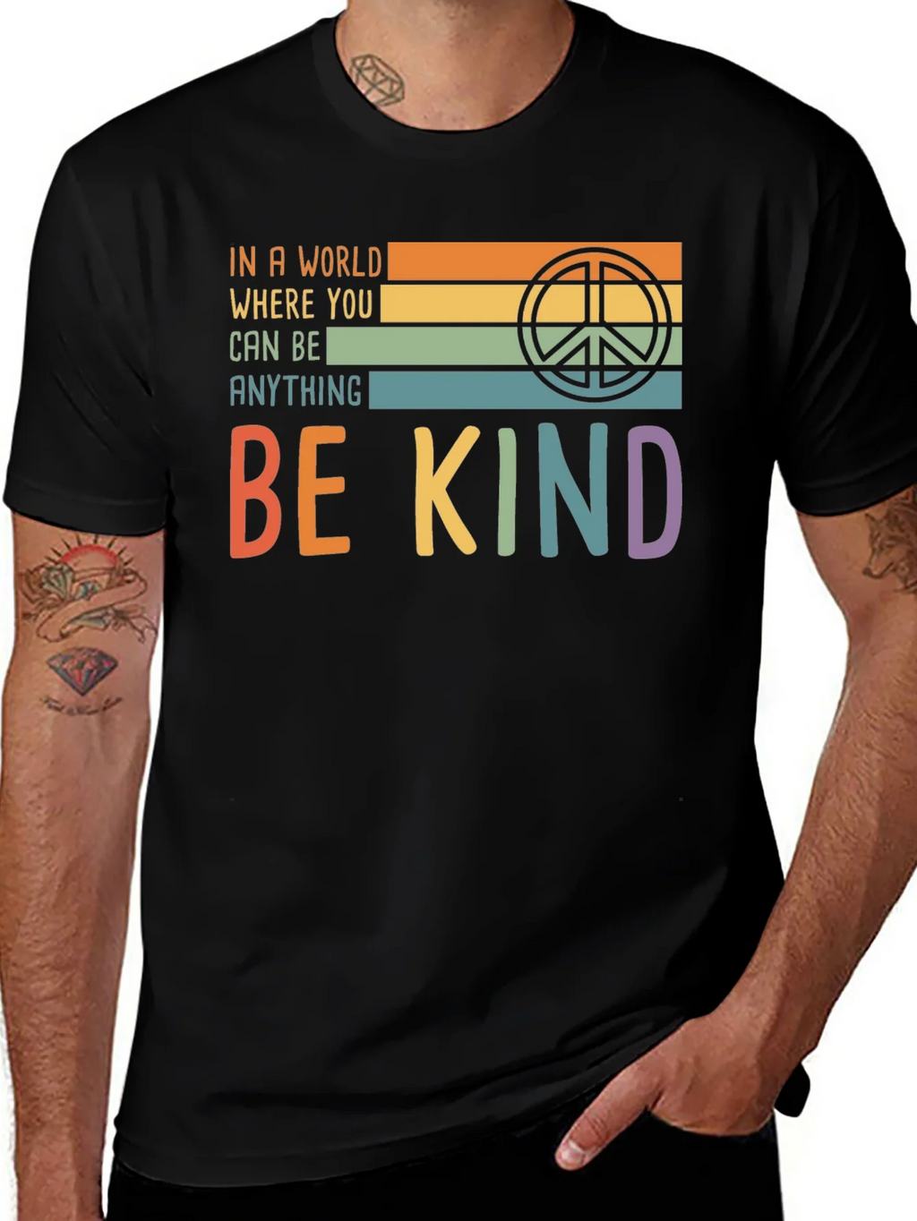 Be Kind T-Shirt with Retro Peace Symbol product image 1