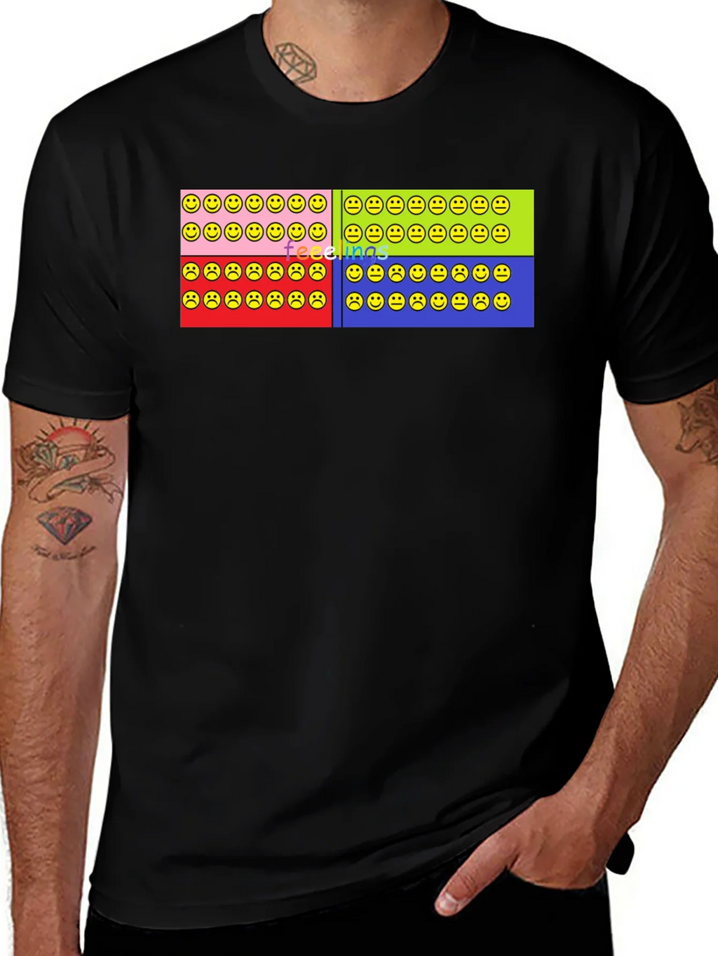 Feelings Smiley Face T-Shirt Graphic Design product image 1