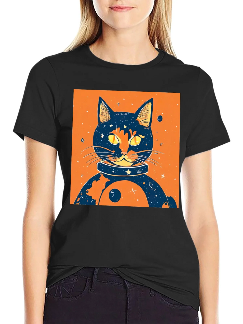 Cosmic Cat T-Shirt - Space Feline Design product image 1
