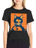 Cosmic Cat T-Shirt - Space Feline Design product image 1