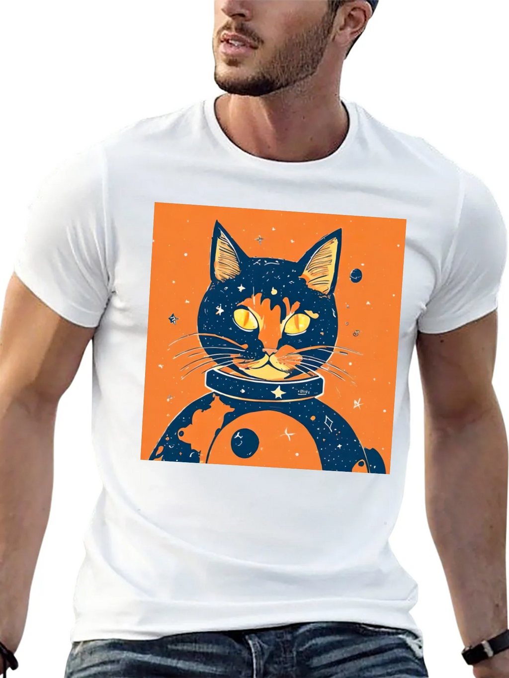 Cosmic Cat T-Shirt - Space Feline Design product image 10