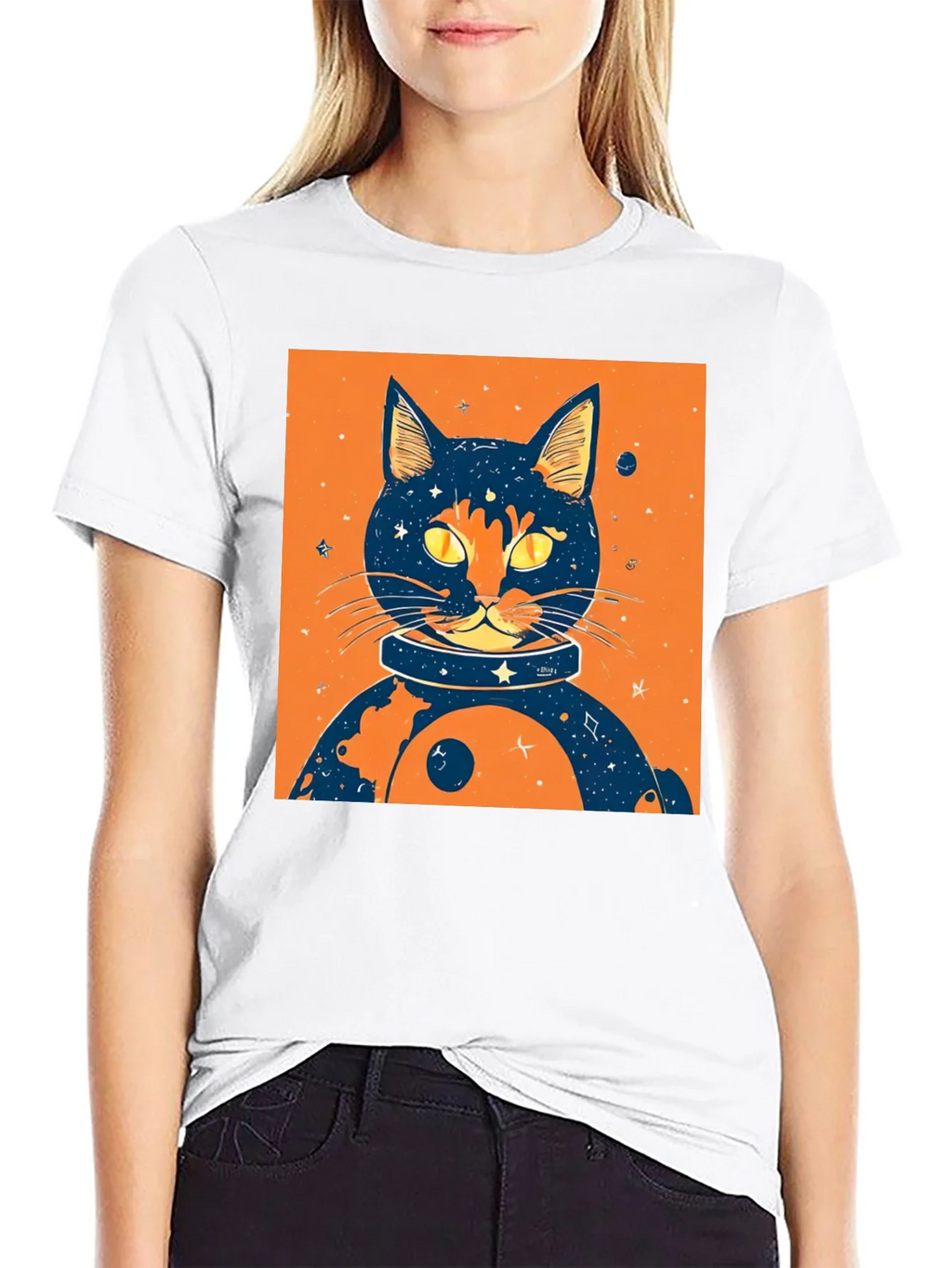 Cosmic Cat T-Shirt - Space Feline Design product image 6