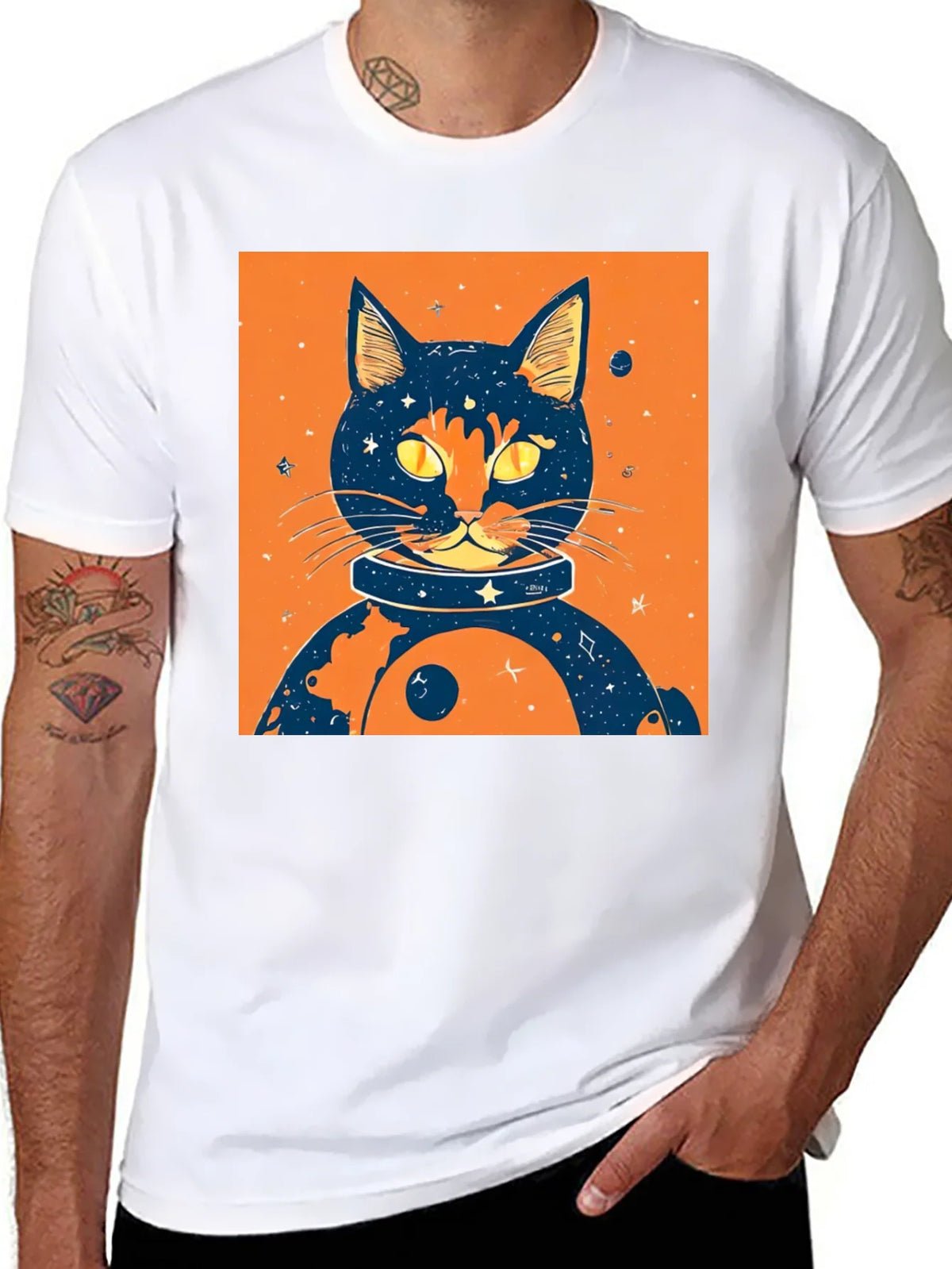 Cosmic Cat T-Shirt - Space Feline Design product image 5