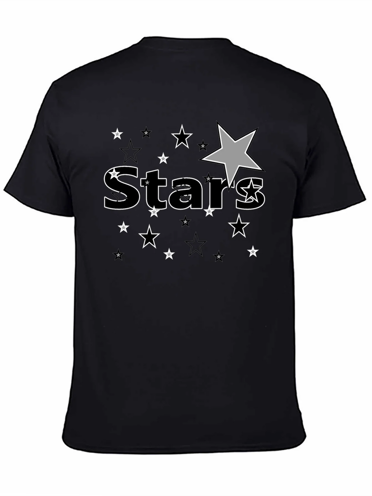 Stars Graphic Print Black T-Shirt for Men product image 4