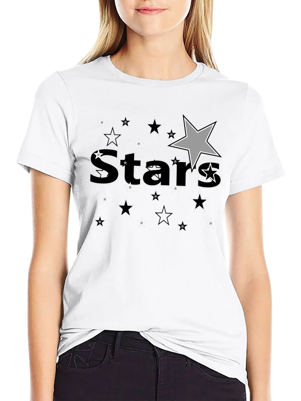 Stars Graphic Print Black T-Shirt for Men product image 8