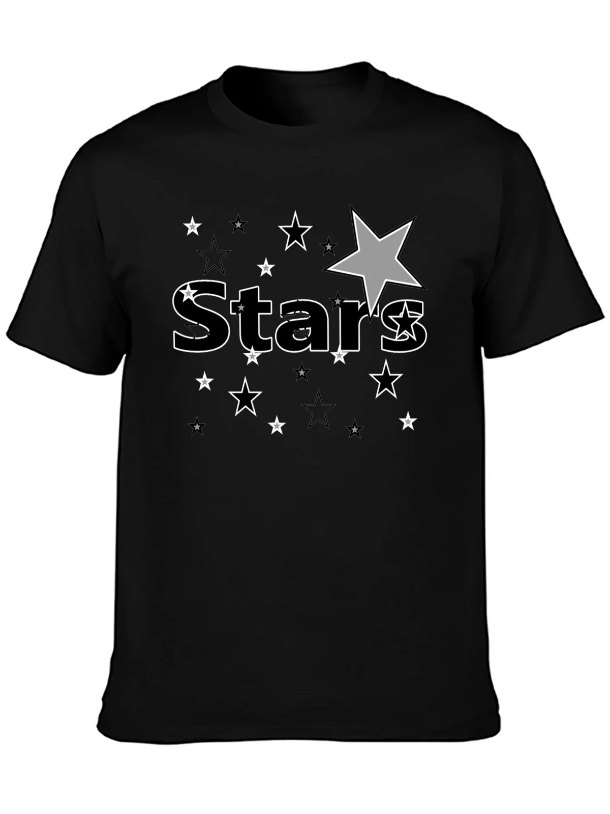 Stars Graphic Print Black T-Shirt for Men product image 3