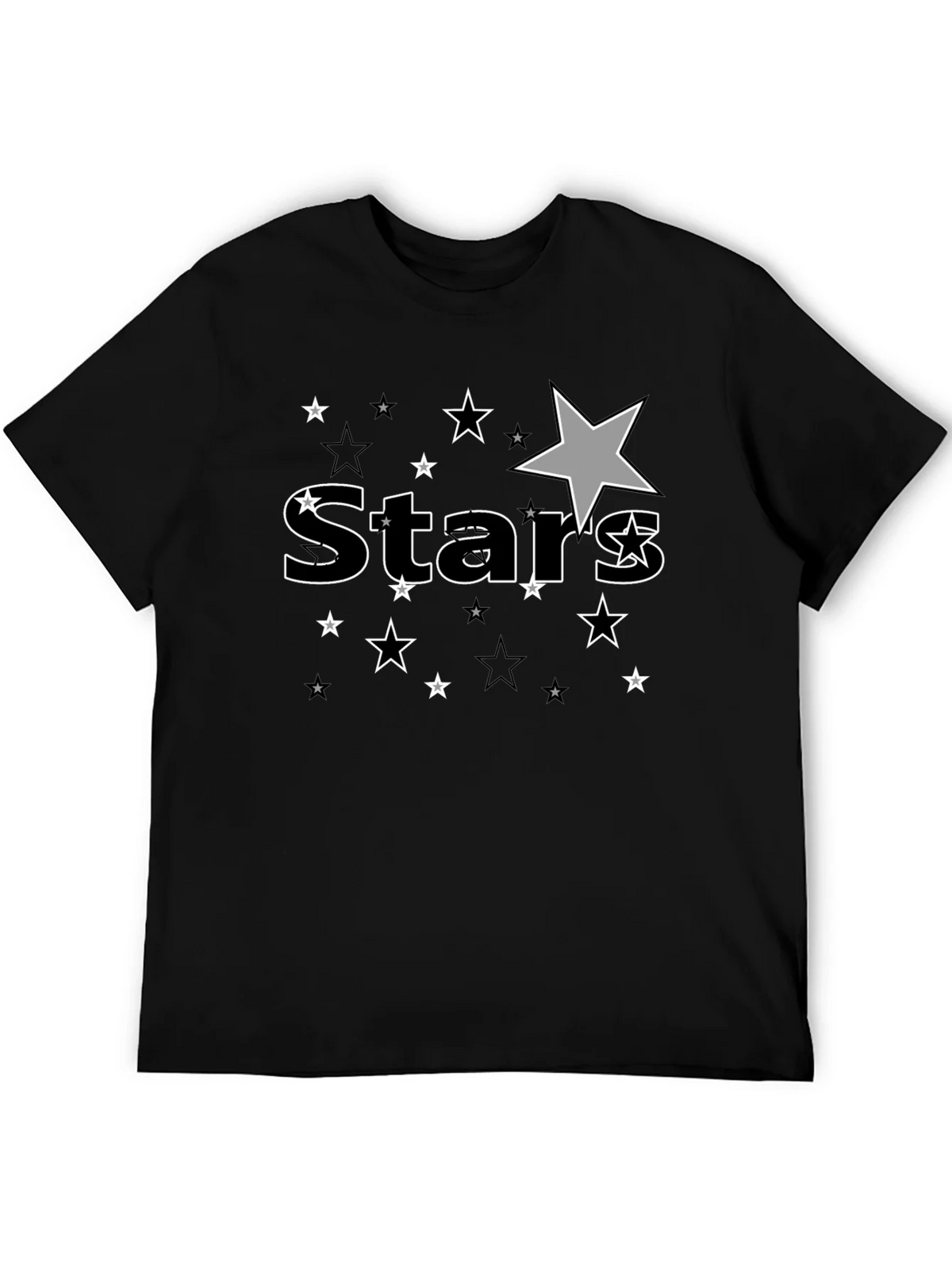 Stars Graphic Print Black T-Shirt for Men product image 5