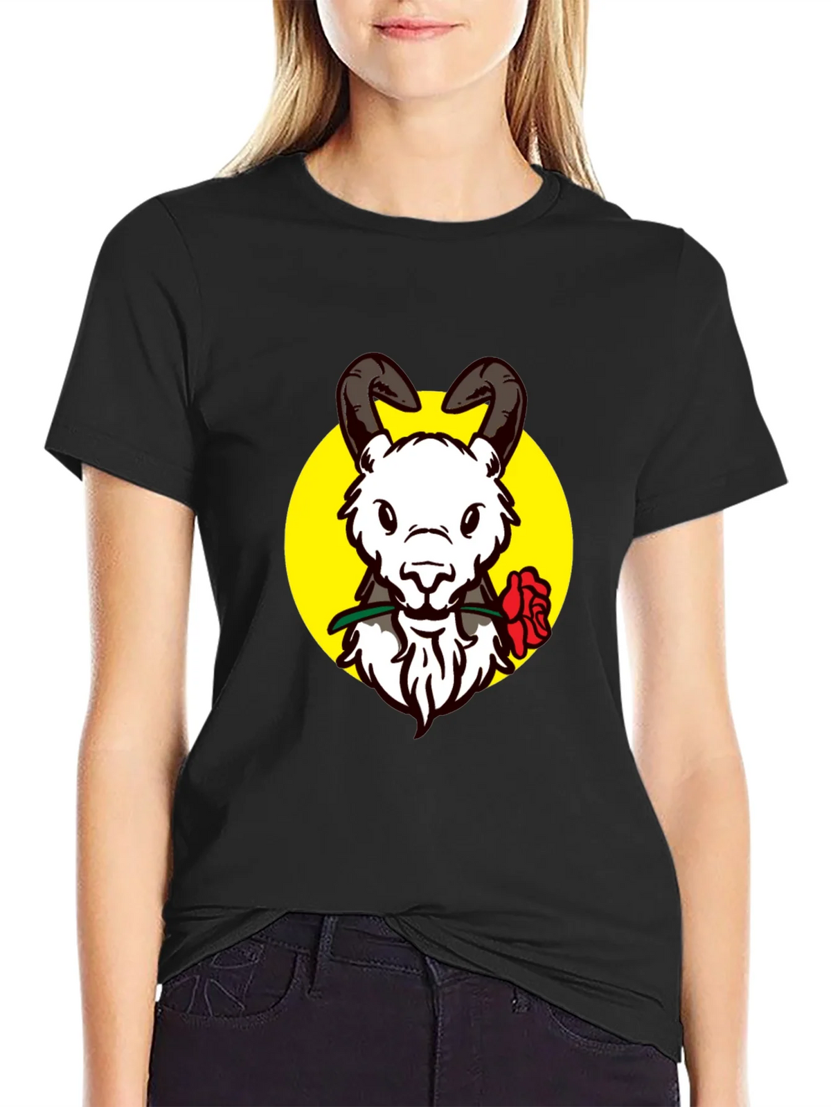 Ram Rose Graphic Tee - Stylish Black T-Shirt product image 2