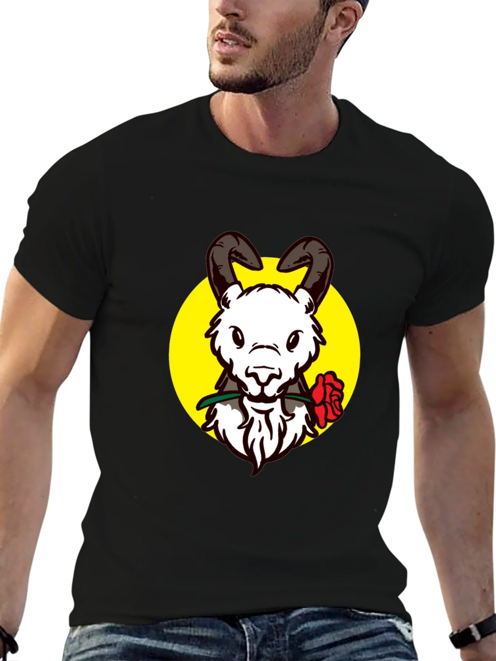 Ram Rose Graphic Tee - Stylish Black T-Shirt product image 6