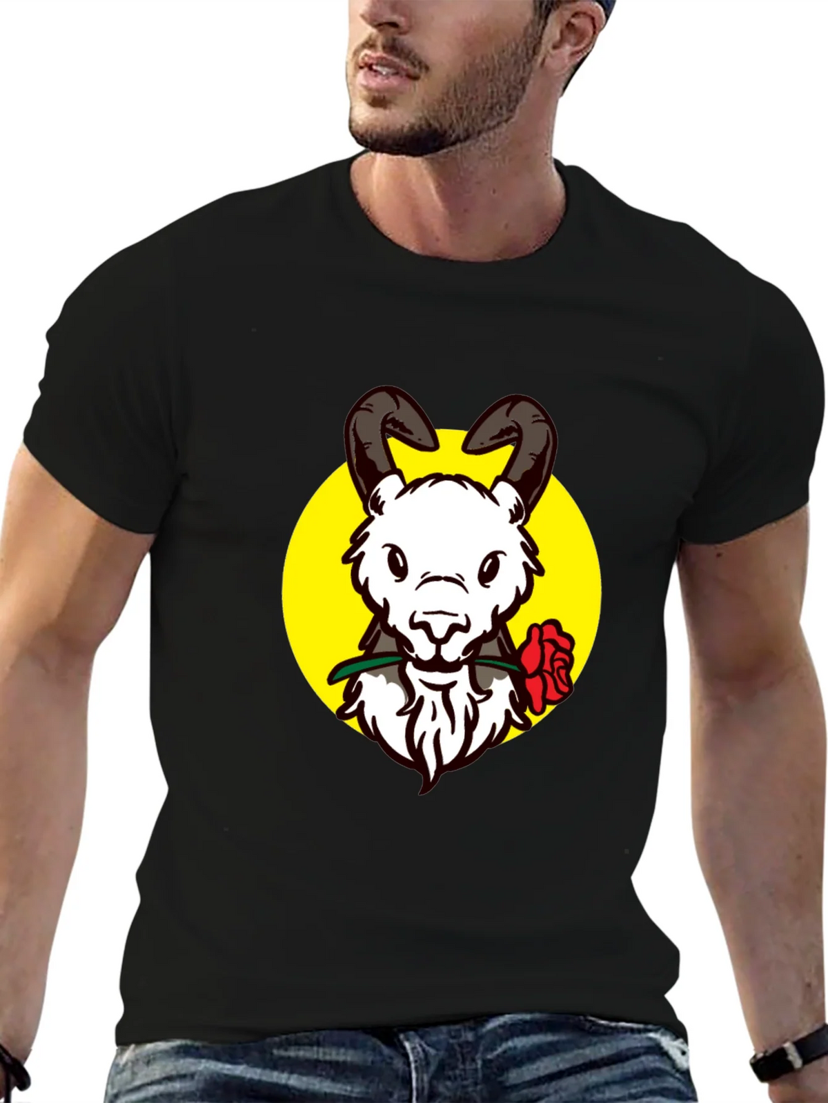 Ram Rose Graphic Tee - Stylish Black T-Shirt product image 6