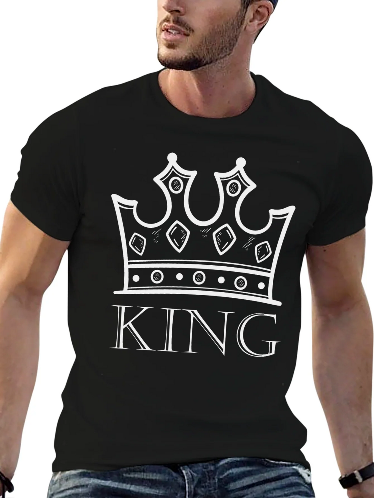 King Crown Graphic Tee - Black Cotton T-Shirt product image 6