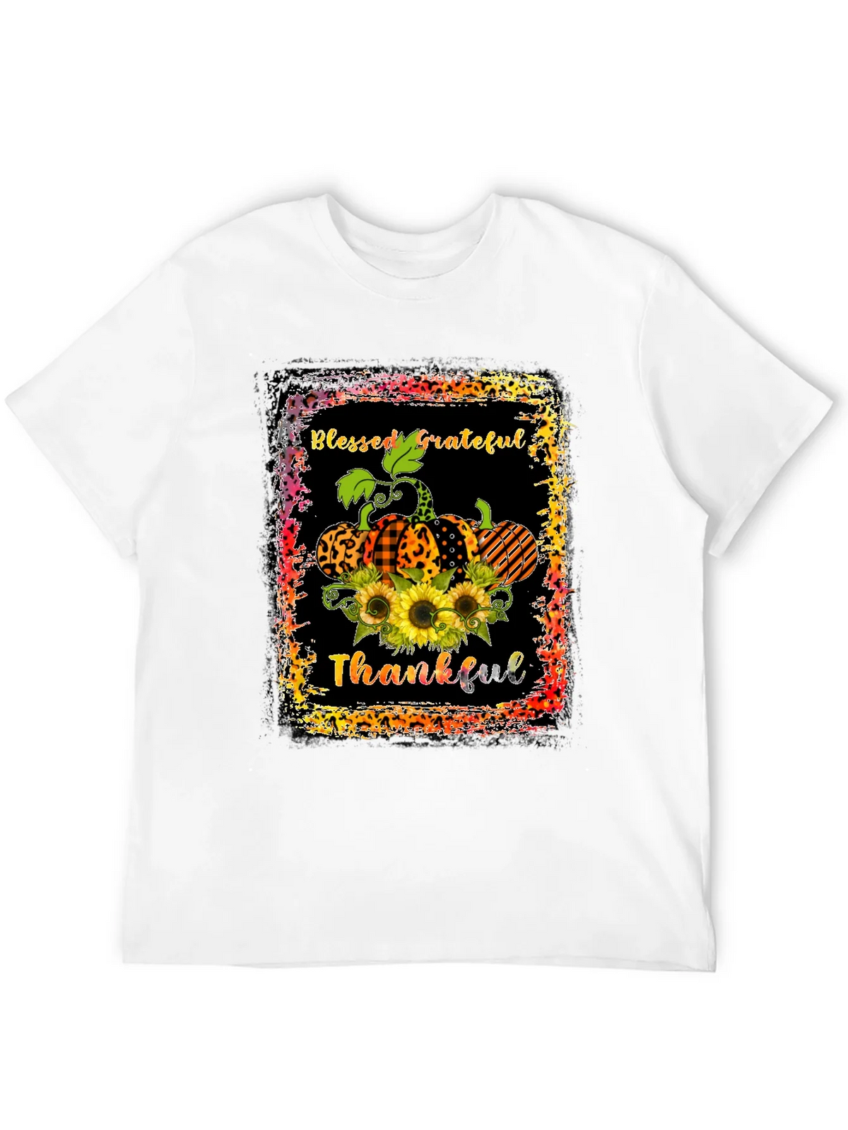 Blessed Grateful Thankful Pumpkin T-Shirt product image 10