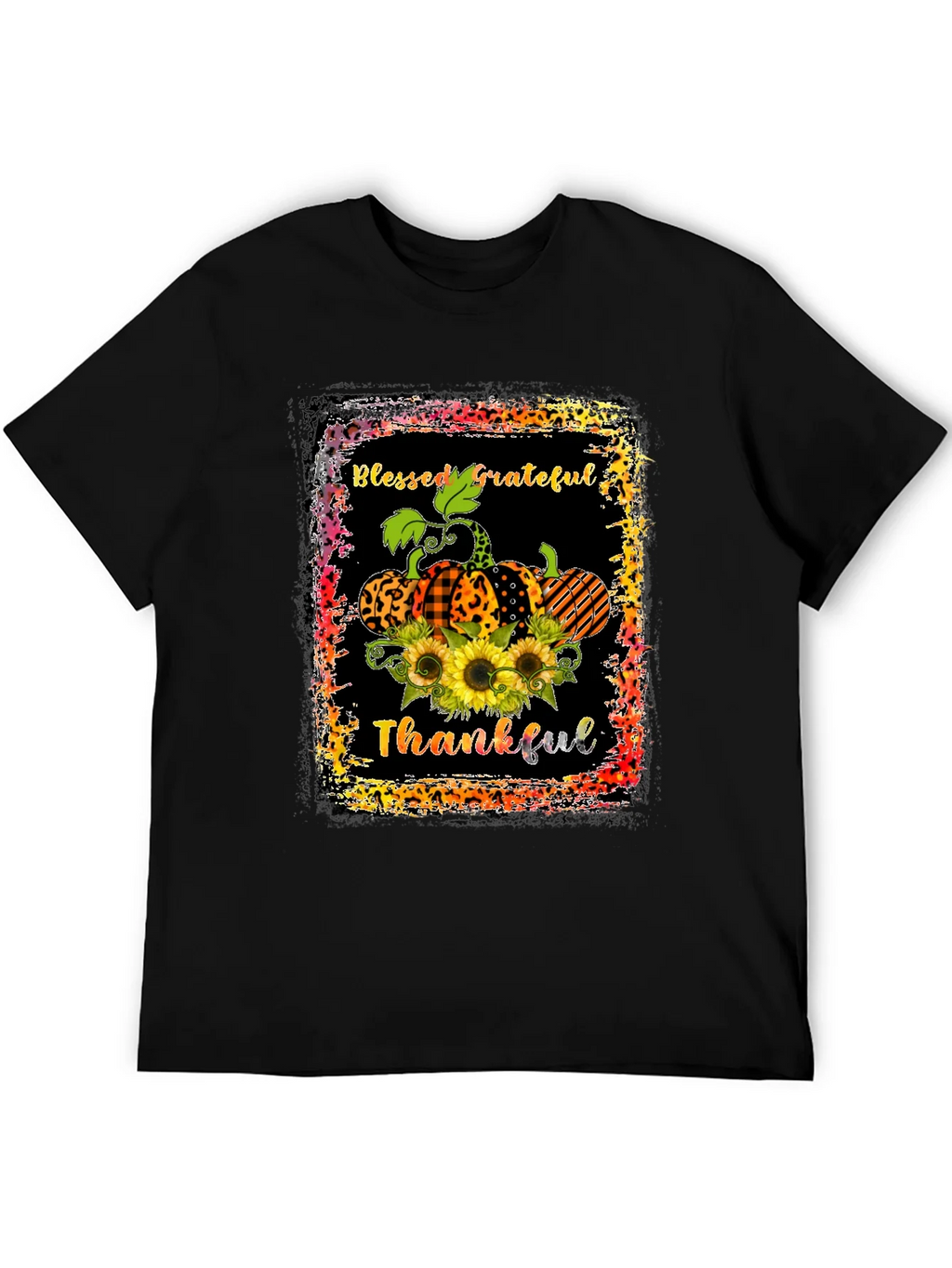 Blessed Grateful Thankful Pumpkin T-Shirt product image 5
