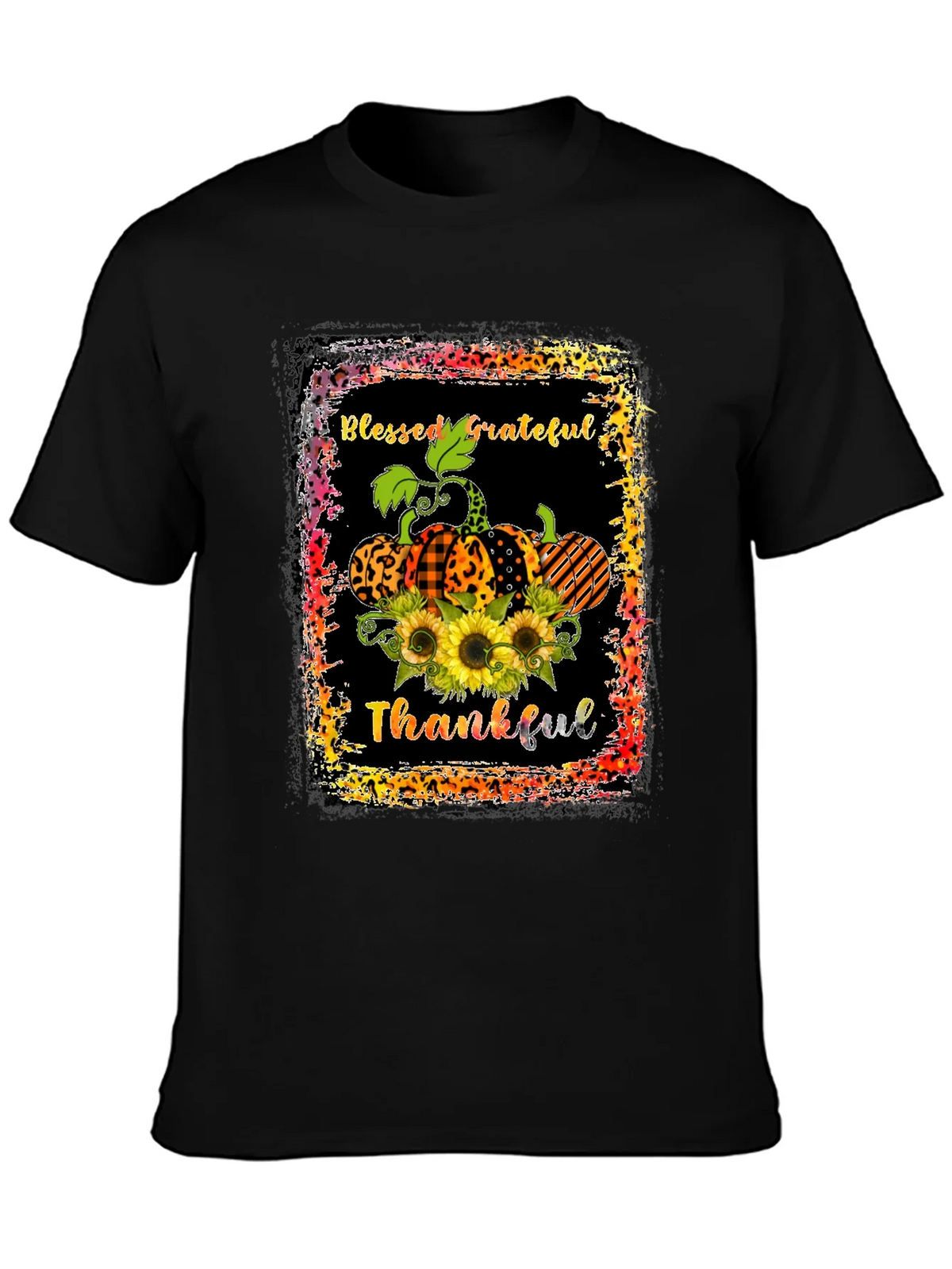 Blessed Grateful Thankful Pumpkin T-Shirt product image 3