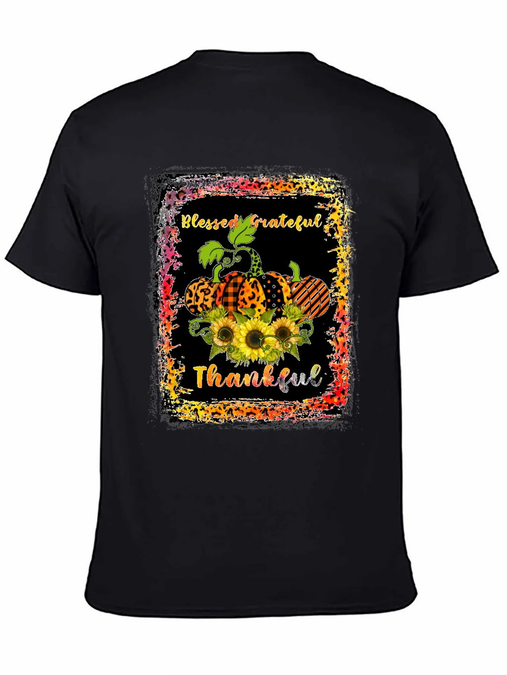 Blessed Grateful Thankful Pumpkin T-Shirt product image 4