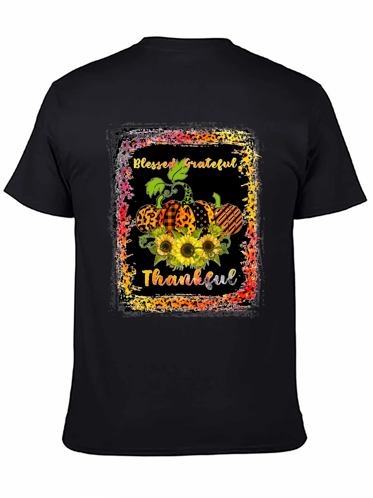 Blessed Grateful Thankful Pumpkin T-Shirt product image 4