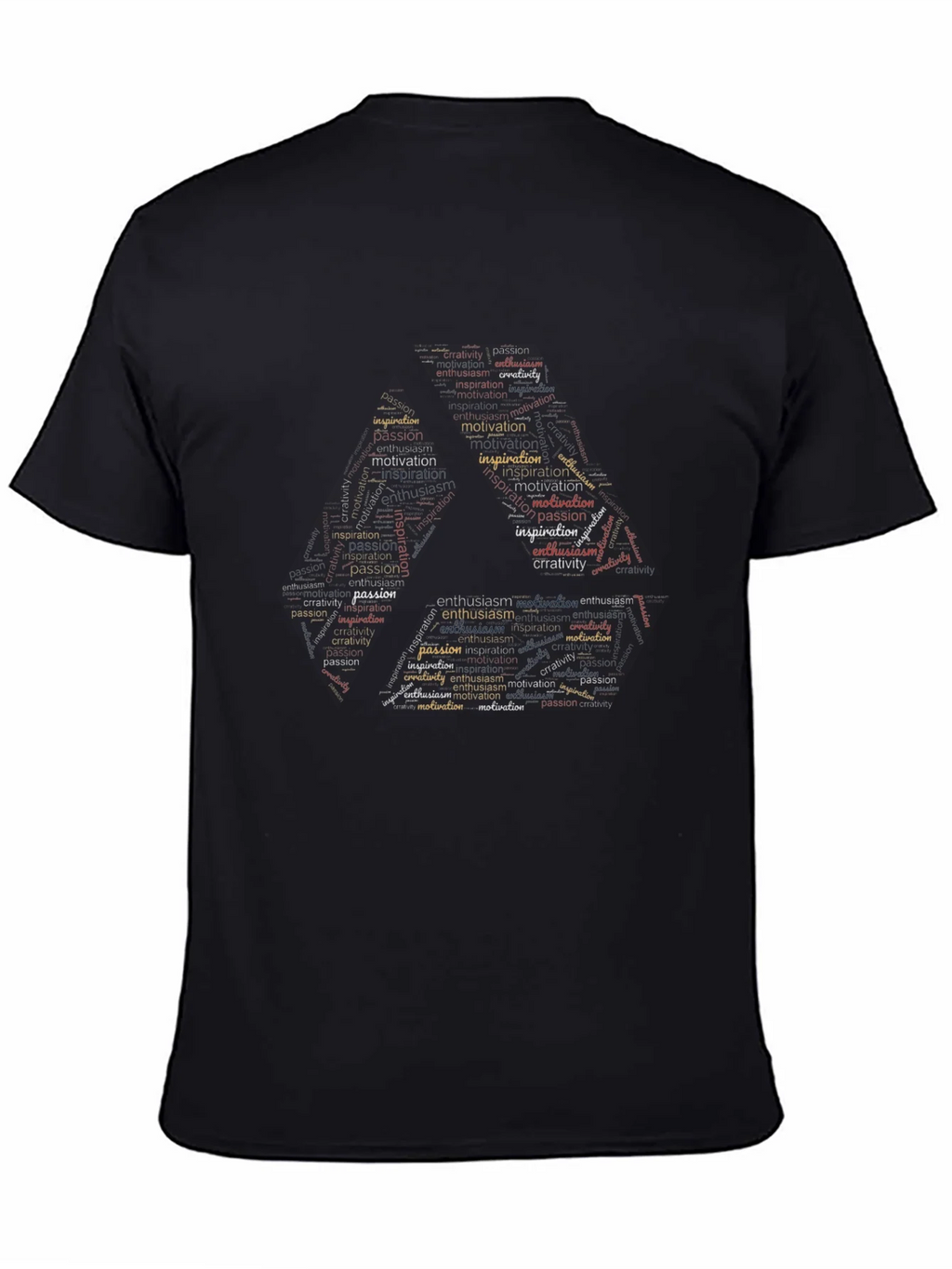 Inspirational Word Art Mens Black T-Shirt product image 4