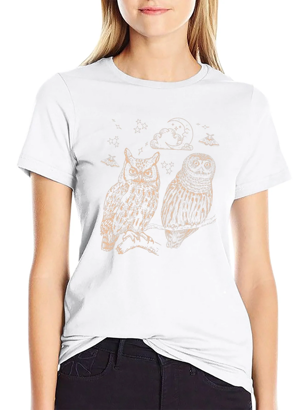 Two Owls Graphic Print Black T-Shirt product image 8
