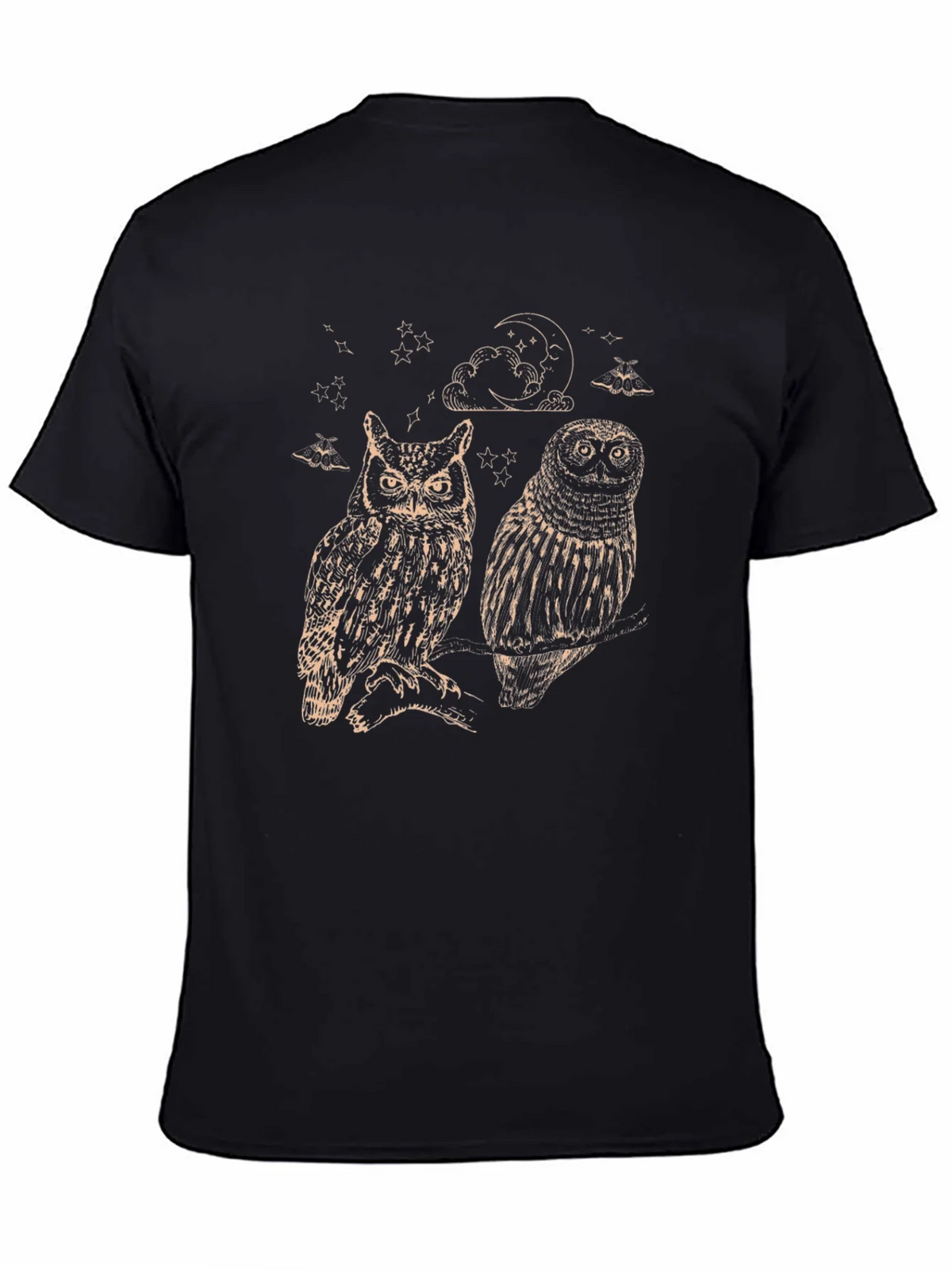 Two Owls Graphic Print Black T-Shirt product image 4