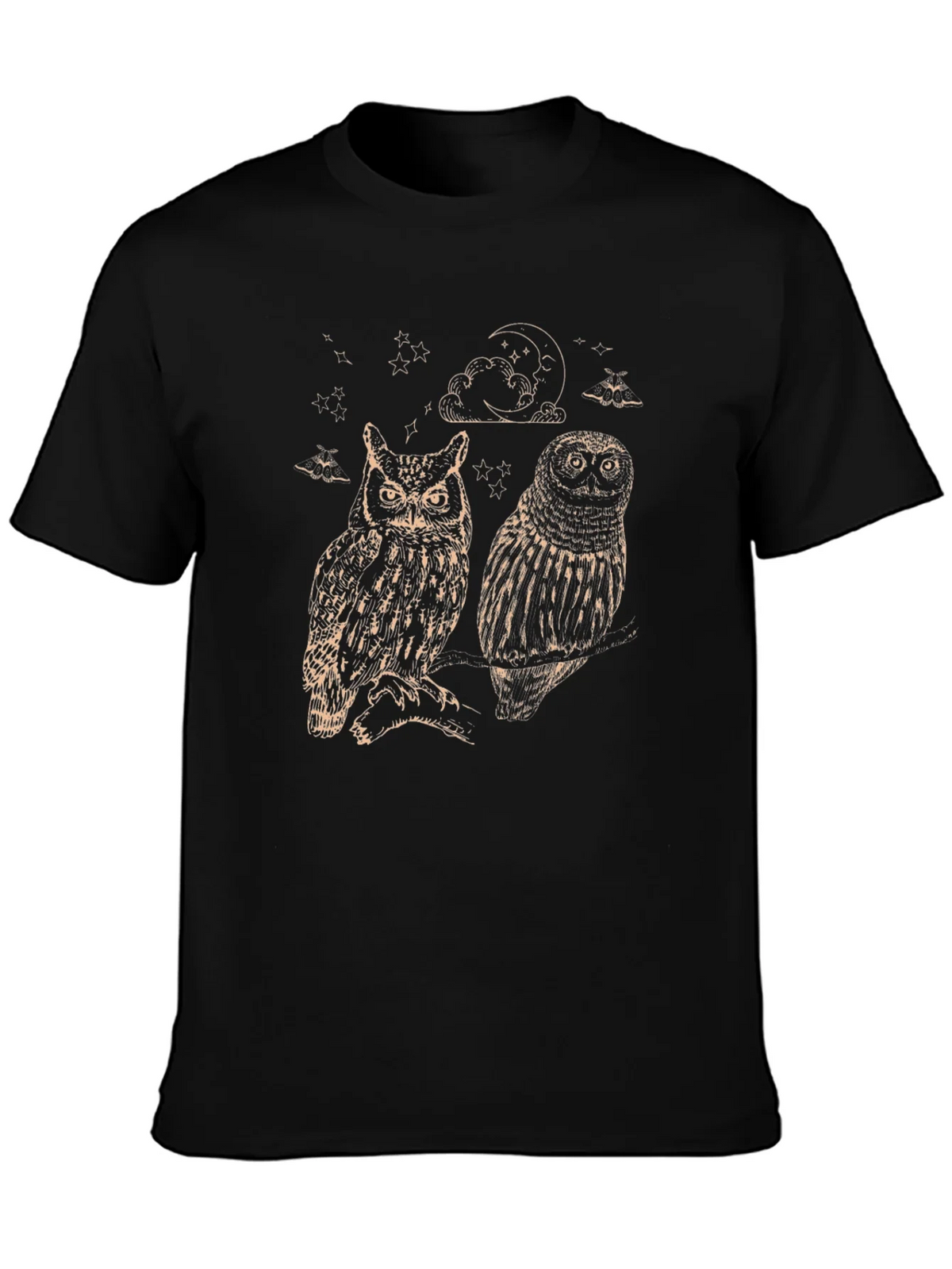 Two Owls Graphic Print Black T-Shirt product image 3