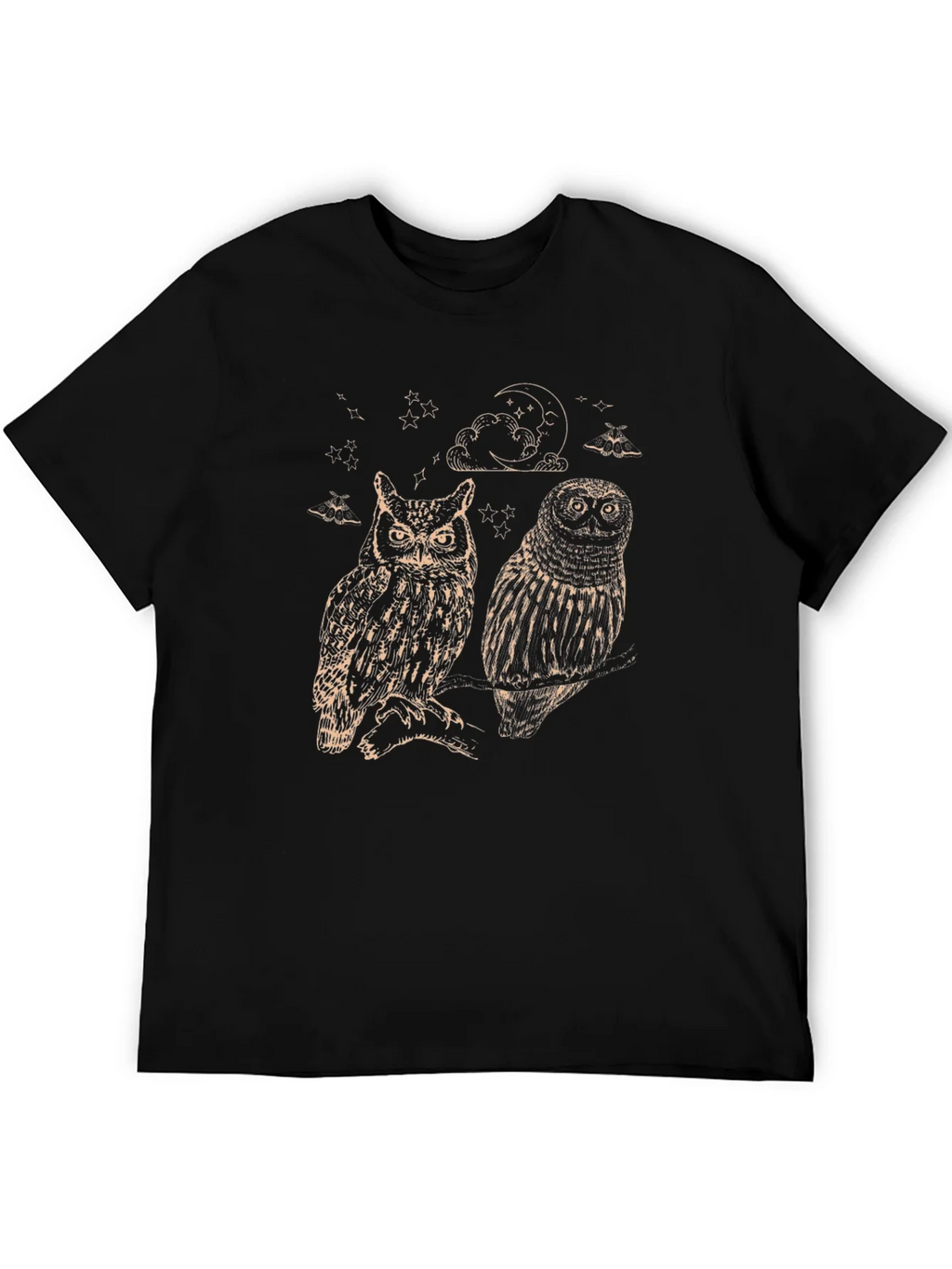 Two Owls Graphic Print Black T-Shirt product image 5