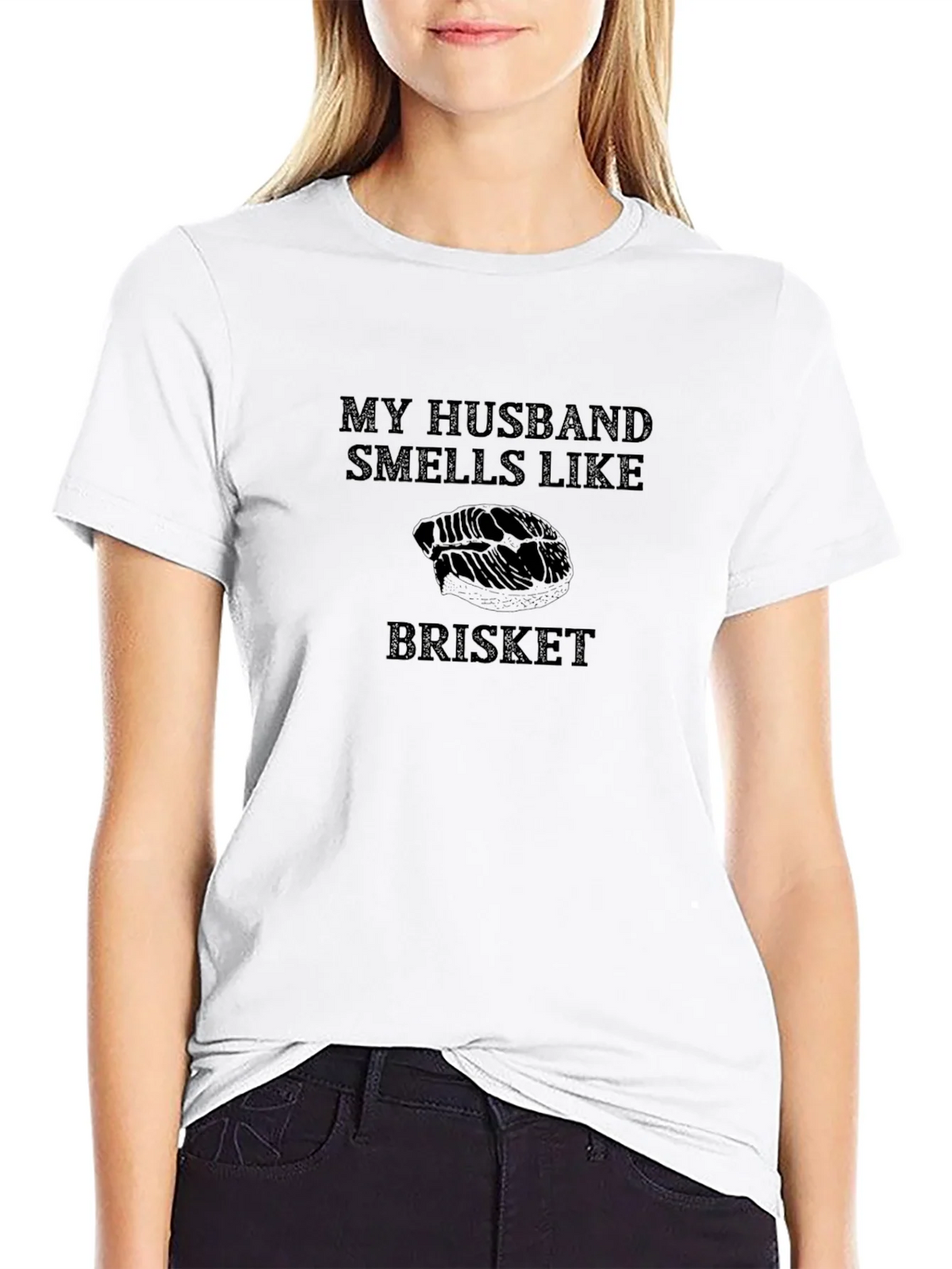 Husband Smells Like Brisket Black T-Shirt product image 8