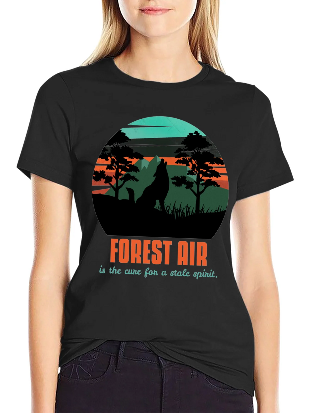 Forest Air Graphic Tee - Nature Wolf Design product image 2